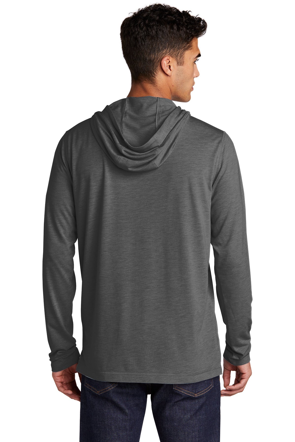 Sport-Tek PosiCharge Tri-Blend Wicking Customized Long Sleeve Hoodies, Dark Grey Heather [Shelter of Flint]