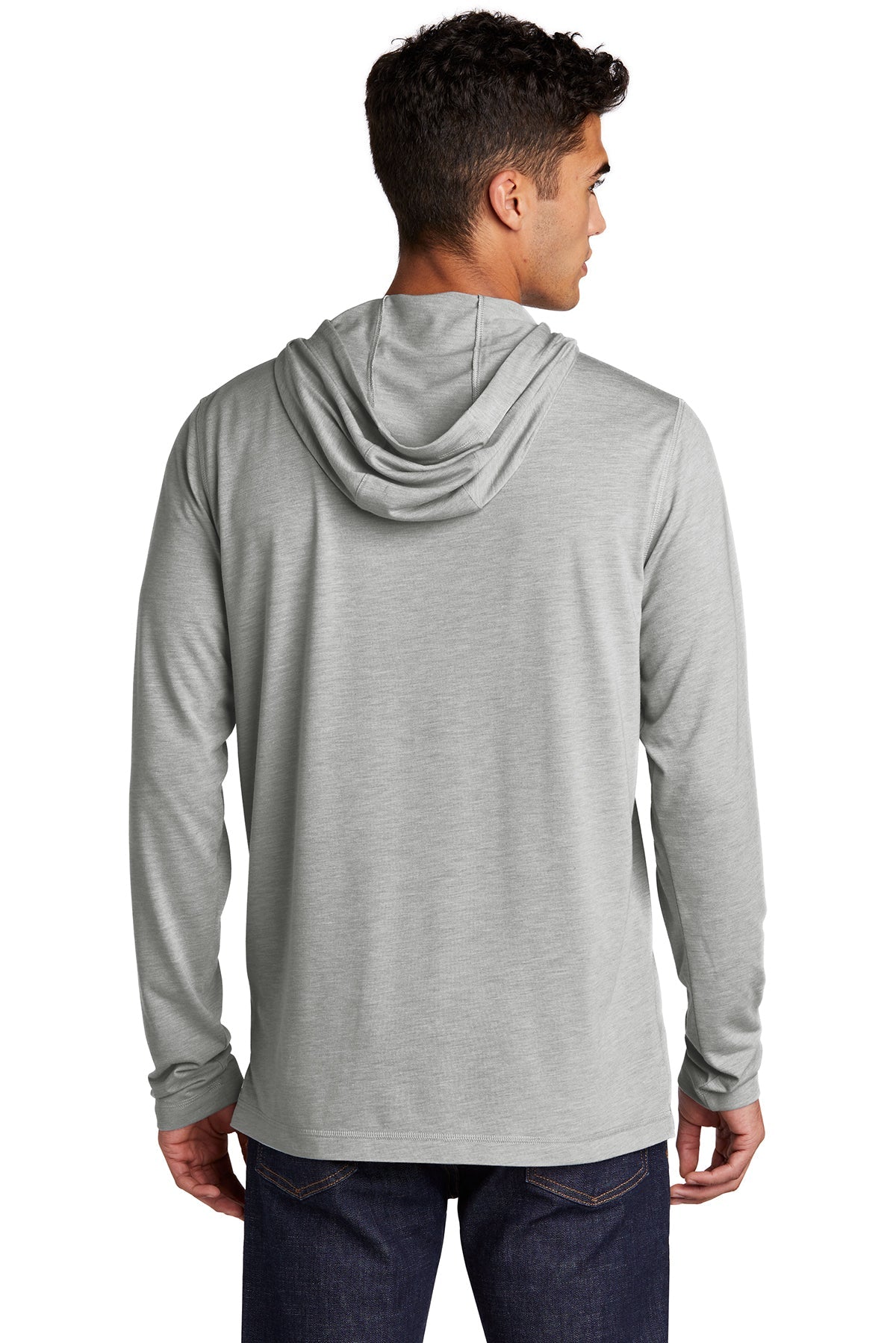 Sport-Tek PosiCharge Tri-Blend Wicking Long Sleeve Hoodie ST406 Light Grey Heather