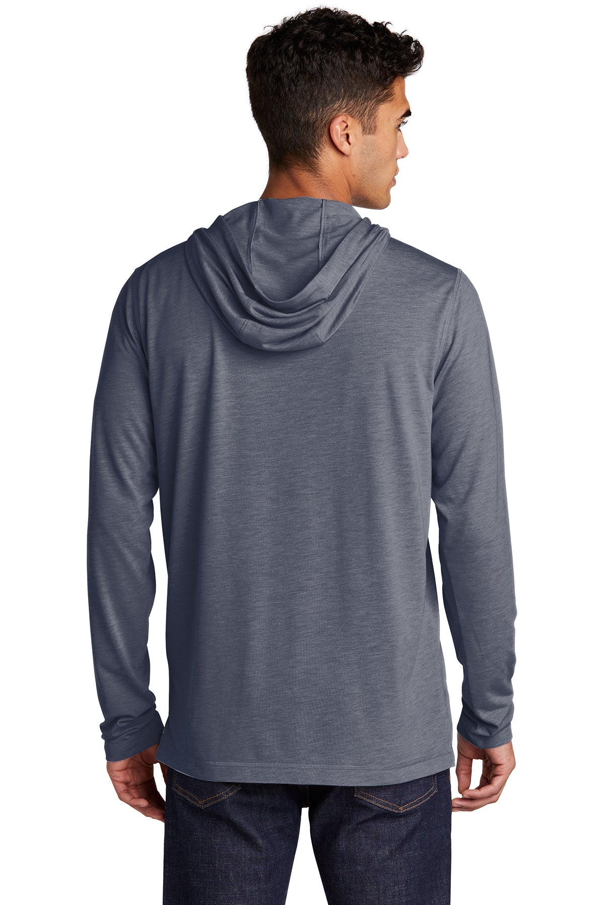 Sport-Tek PosiCharge Tri-Blend Wicking Long Sleeve Hoodie ST406 True Navy Heather