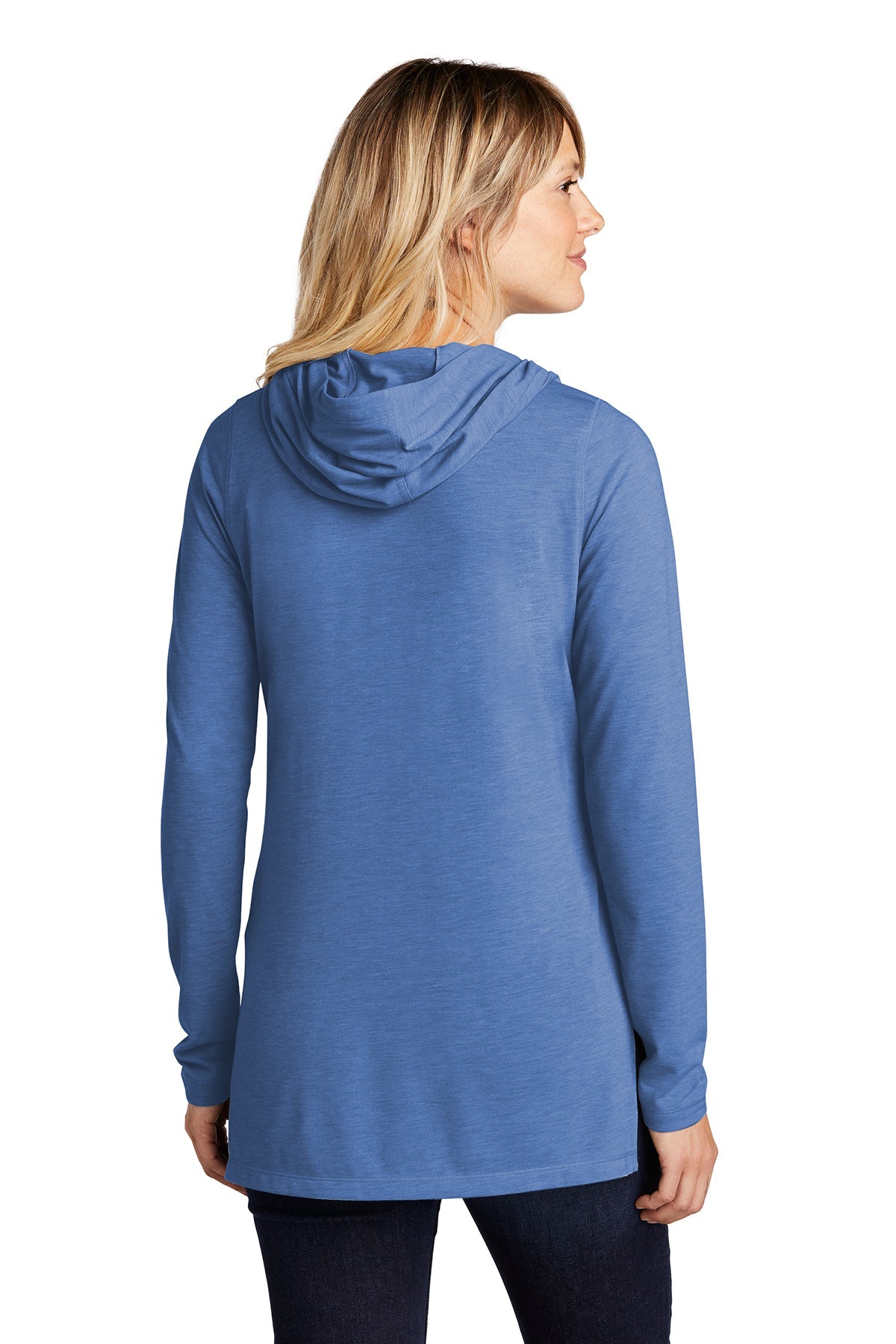 Sport-Tek Ladies PosiCharge Tri-Blend Wicking Long Sleeve Hoodie LST406 True Royal Heather