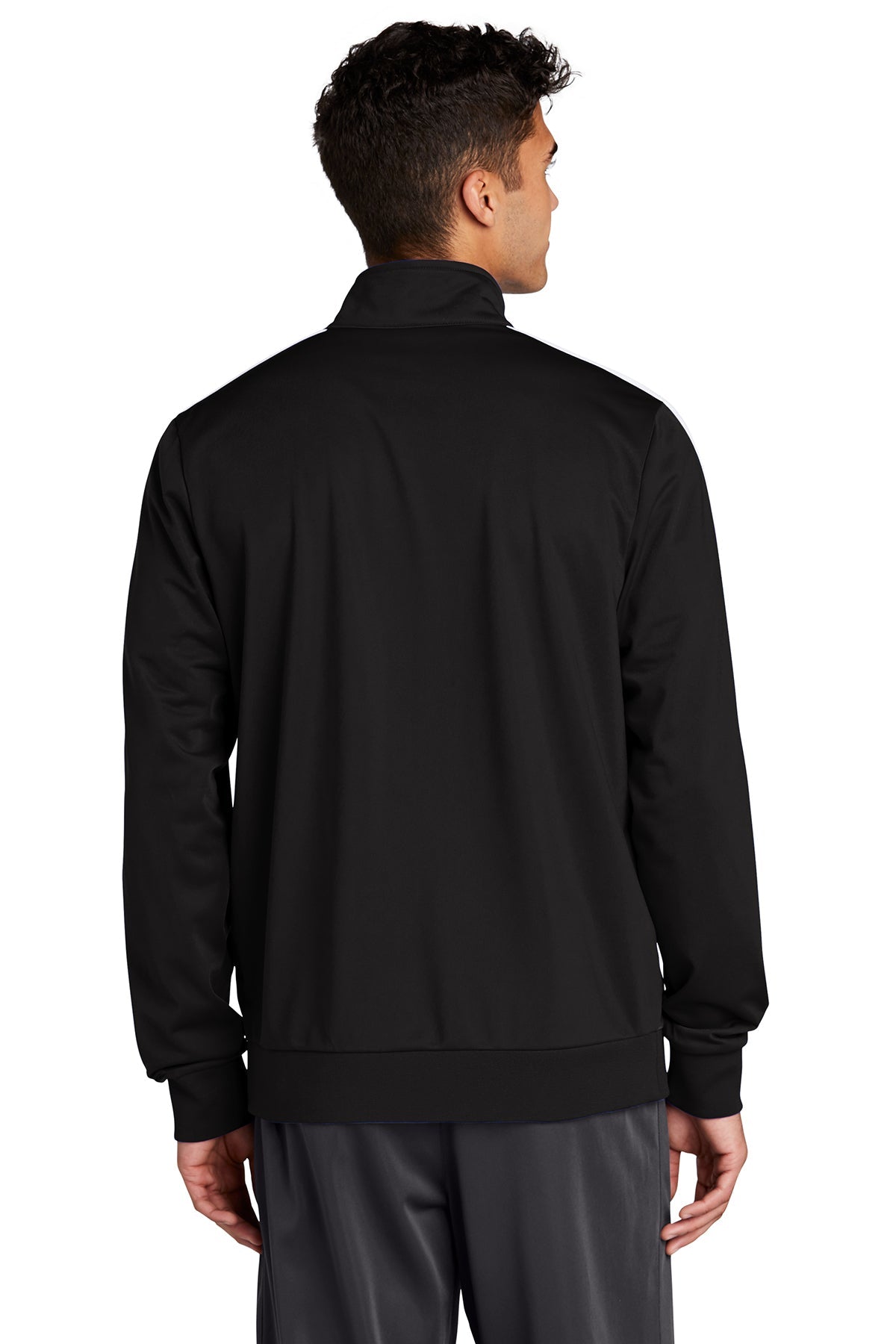 Sport-Tek Tricot Track Jacket JST94 Black/ White