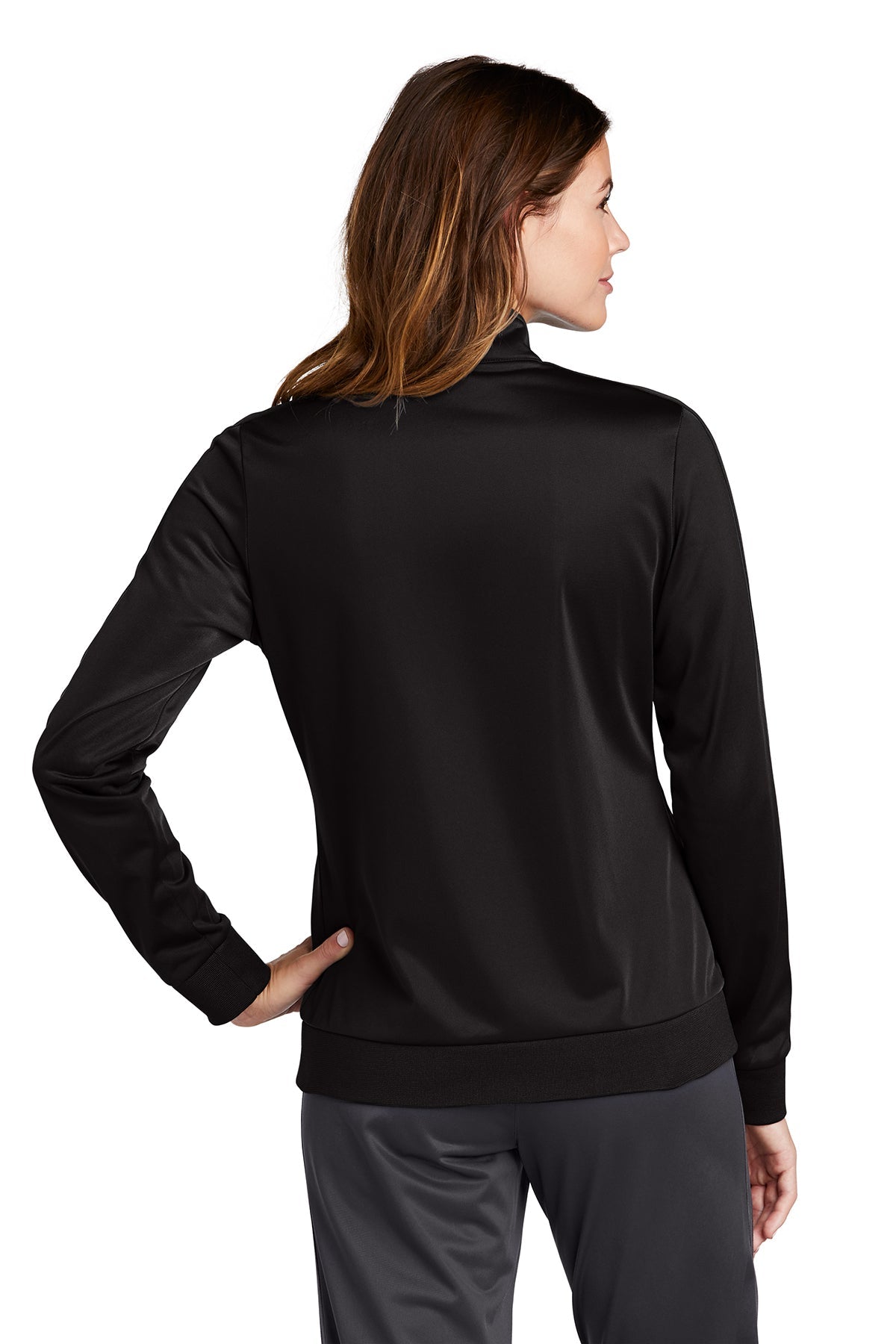 Sport-Tek Ladies Tricot Track Jacket LST94 Black/ Black