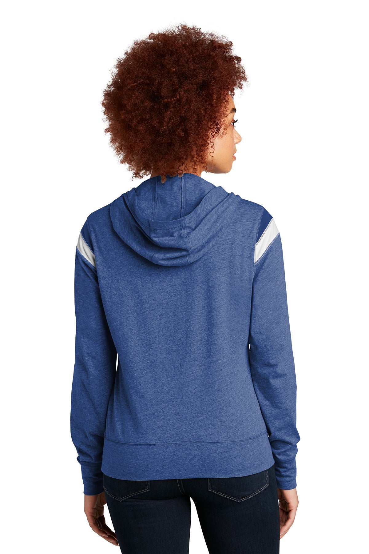 New Era Ladies Heritage Blend Varsity Hoodie LNEA108 Royal Heather/ Royal/ White