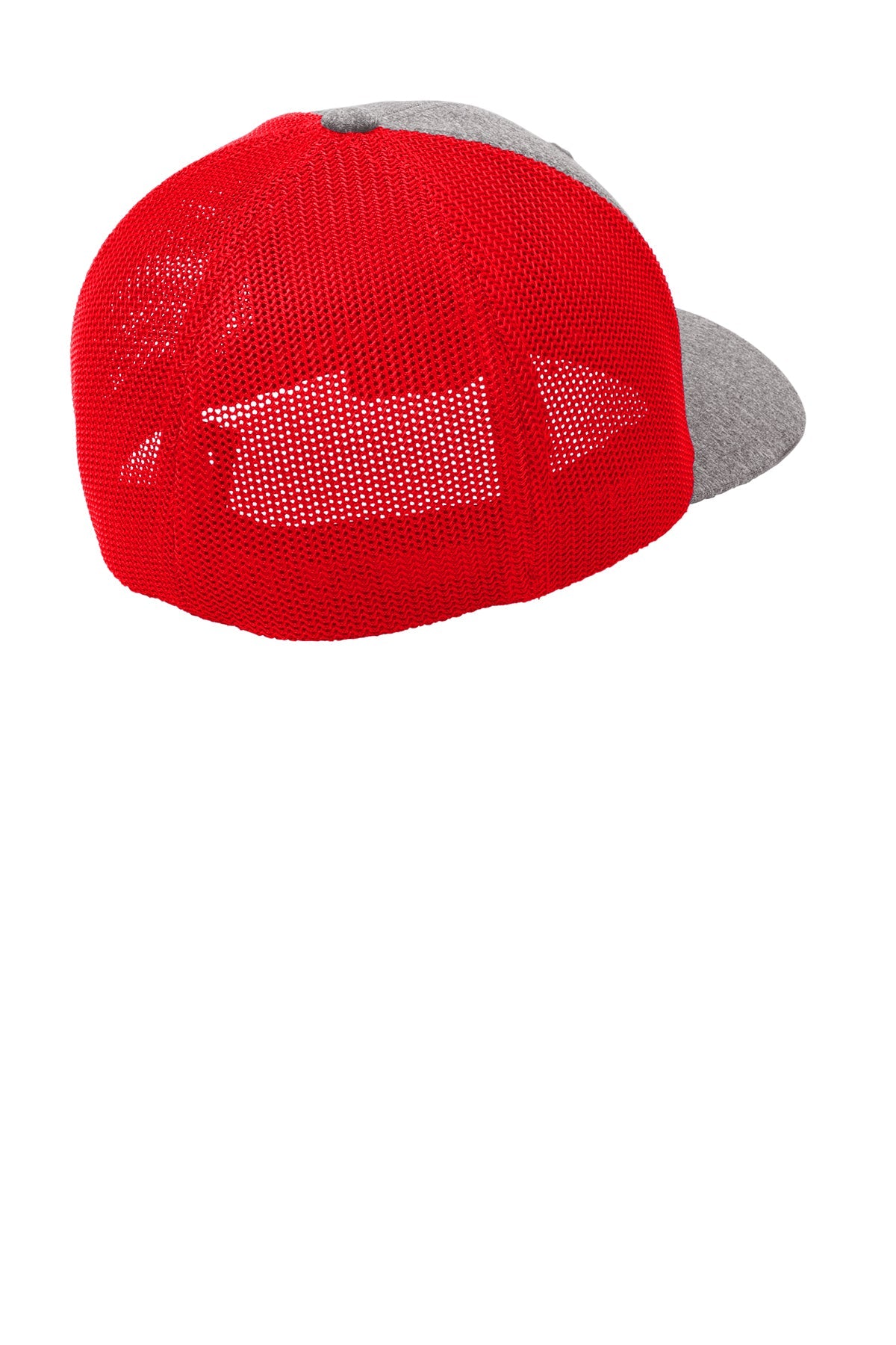 port authority flexfit melange mesh back trucker cap c302 true red/grey heather