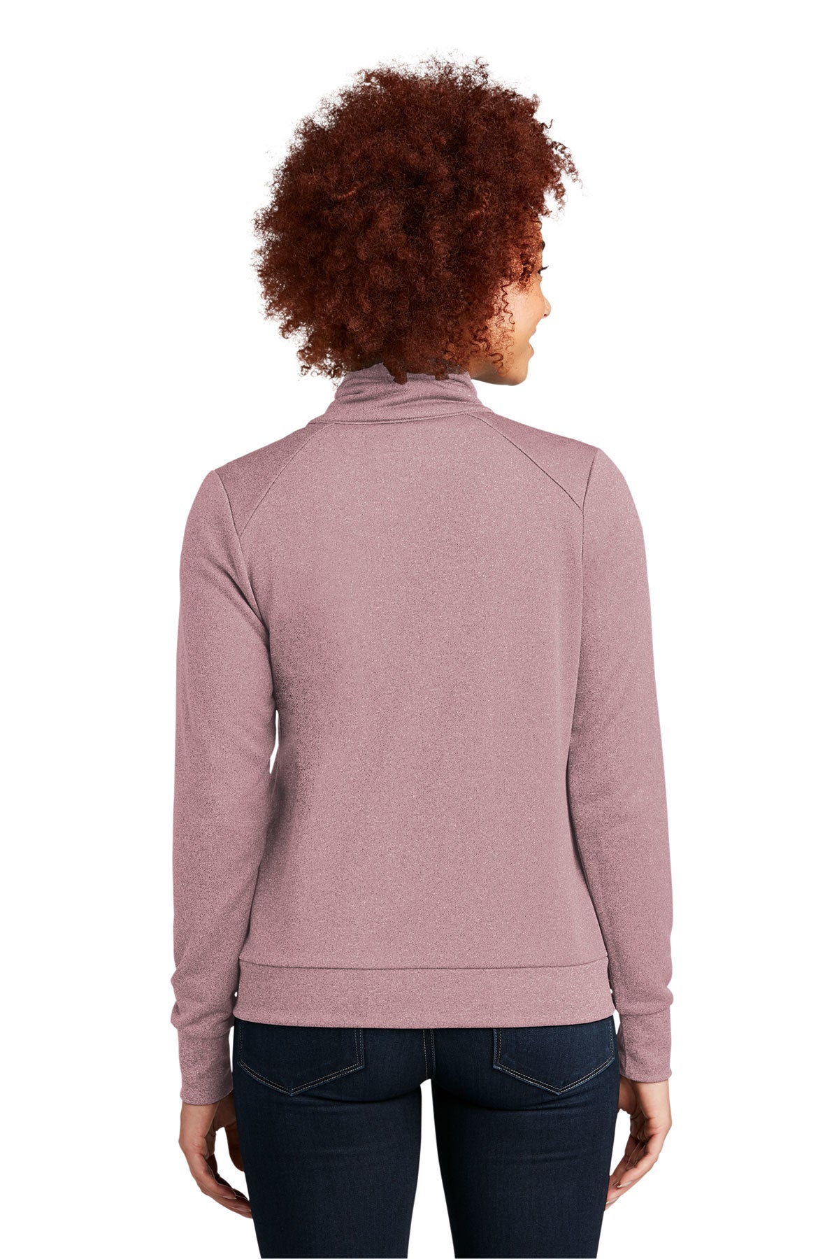 New Era Ladies Performance Terry Full-Zip Customized Jackets, Dusty Mauve Heather