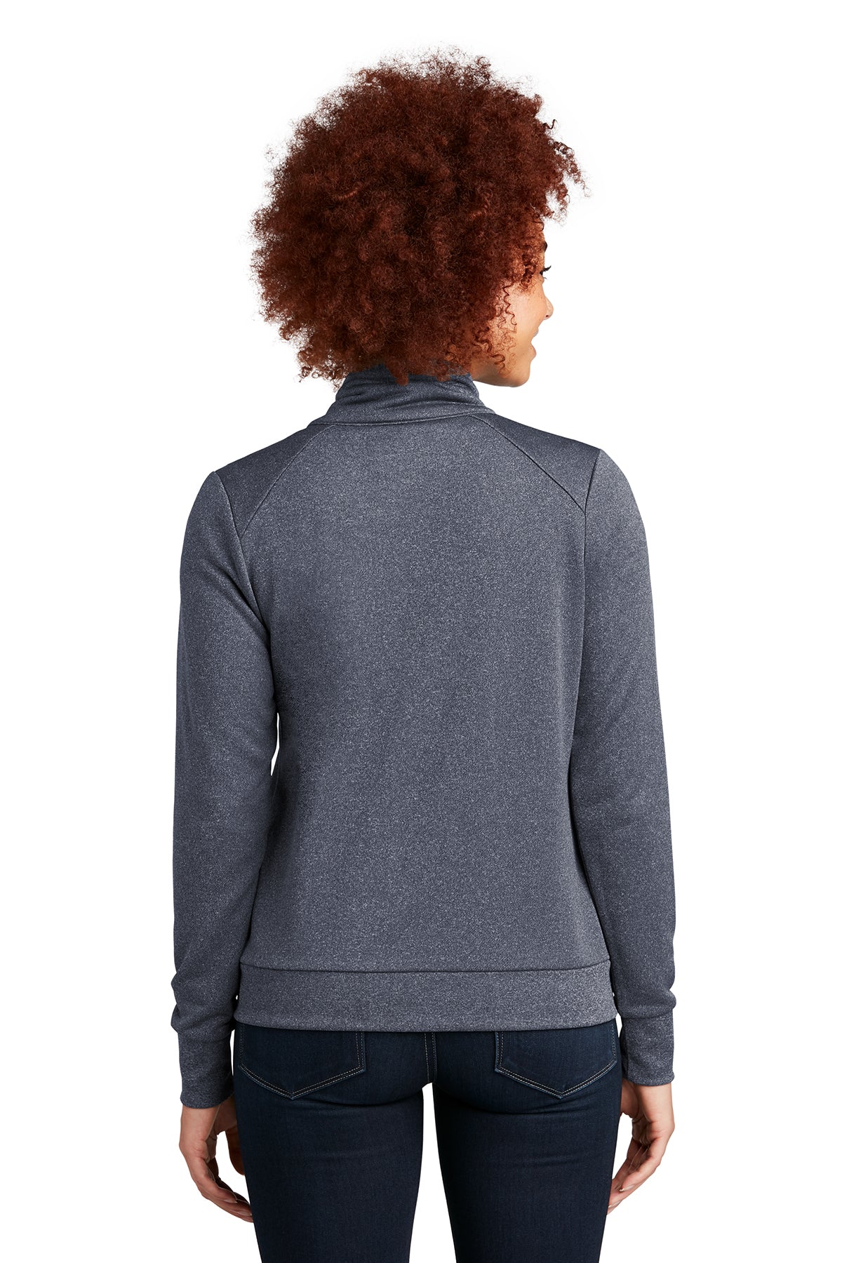 New Era Ladies Performance Terry Full-Zip Customized Jackets, True Navy Heather