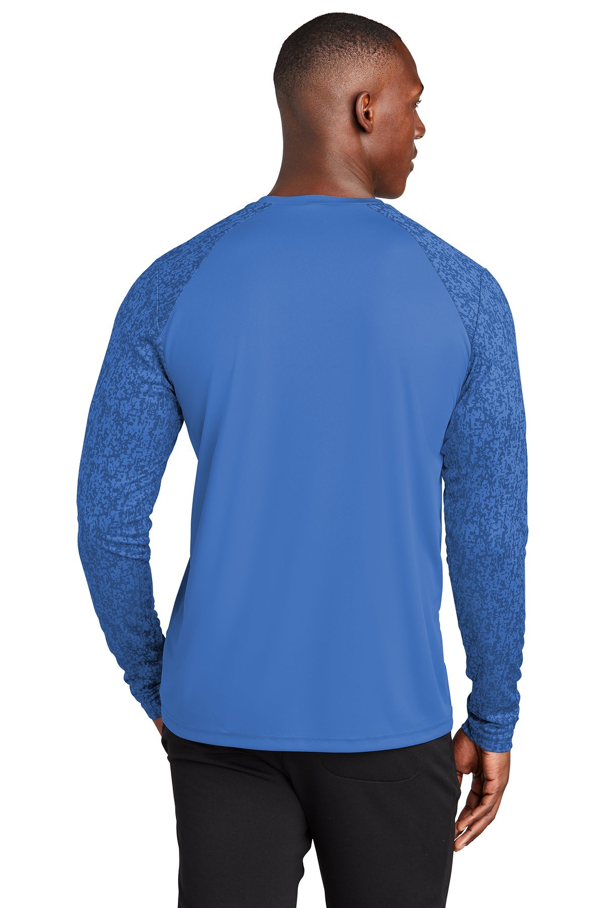 sport tek long sleeve digi camo tee st460ls true royal