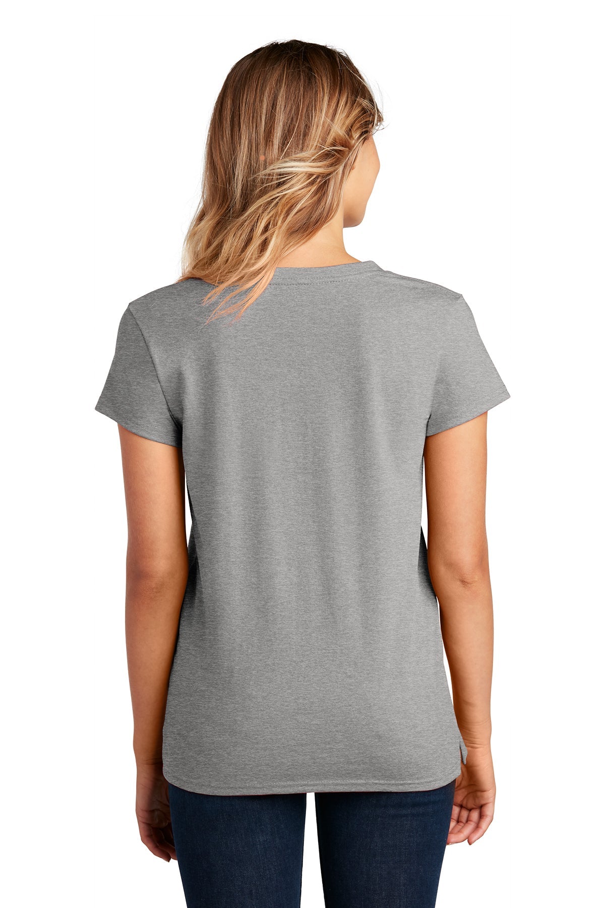 district women re-tee v-neck dt8001 light heathergrey