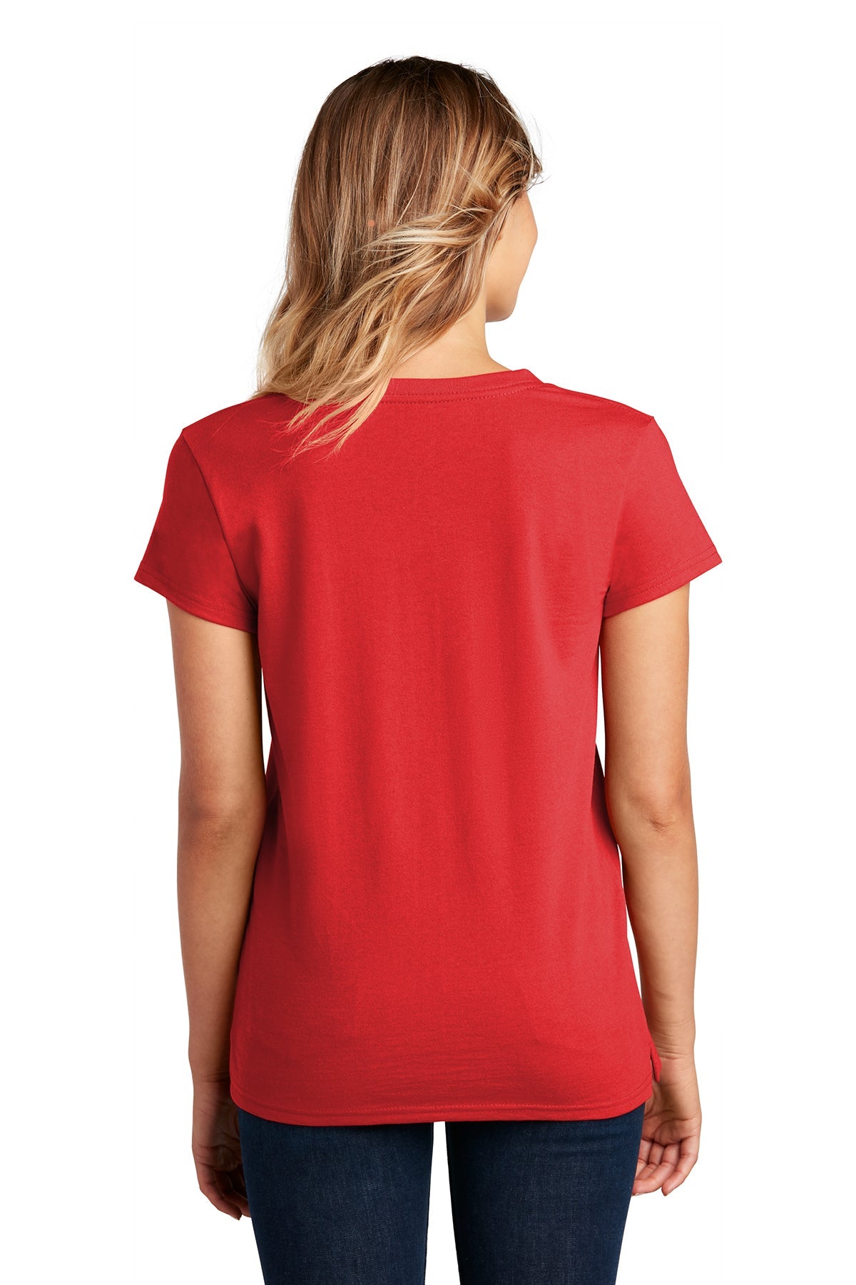 district women re-tee v-neck dt8001 ruby red