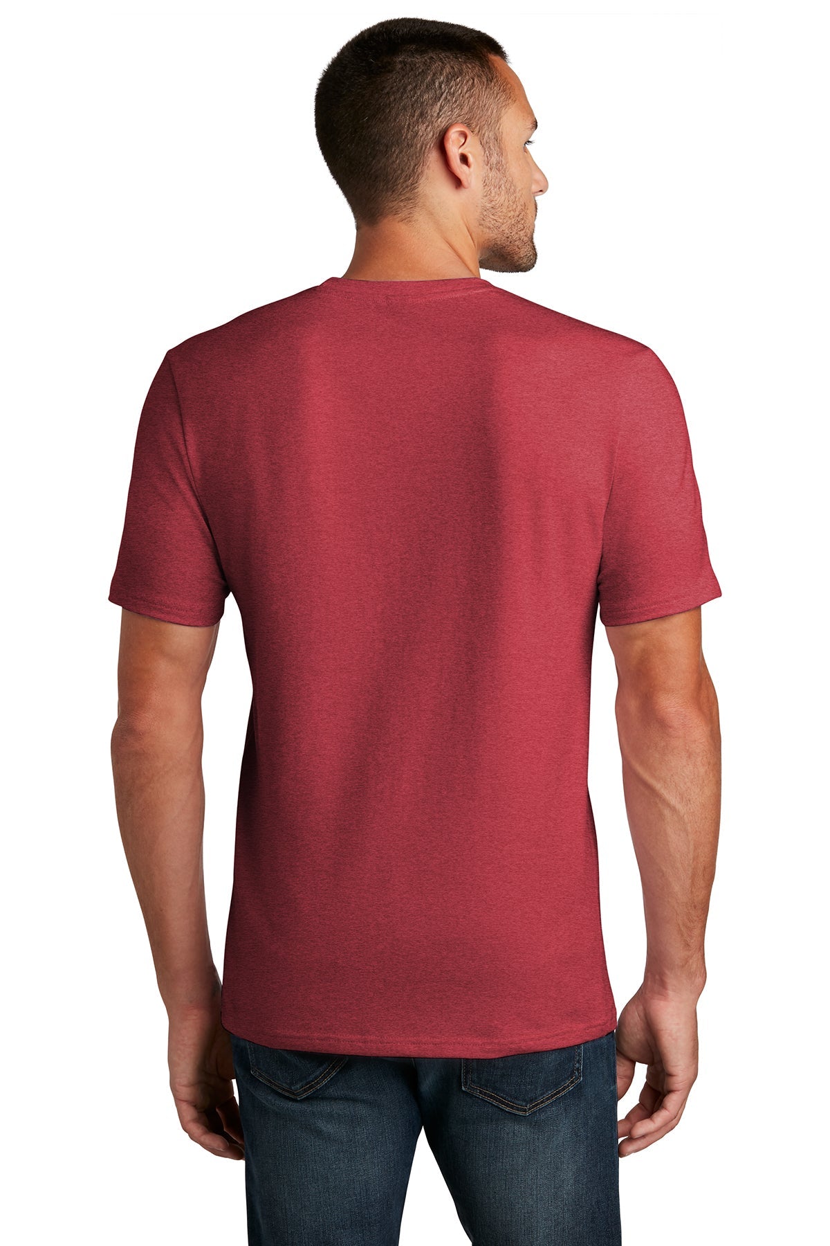 district flex tee dt7500 heathered red