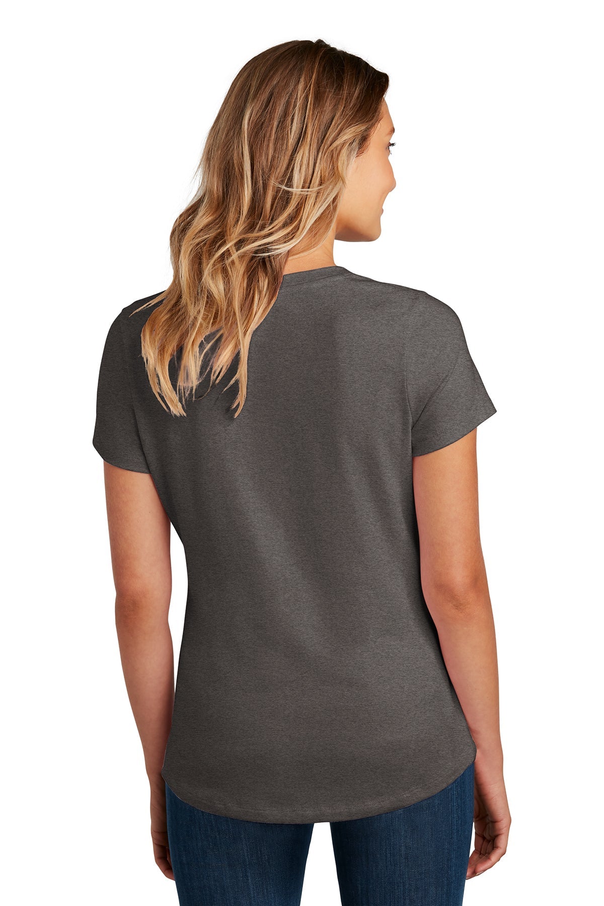 district women flex scoop neck tee dt7501 heathered charcoal