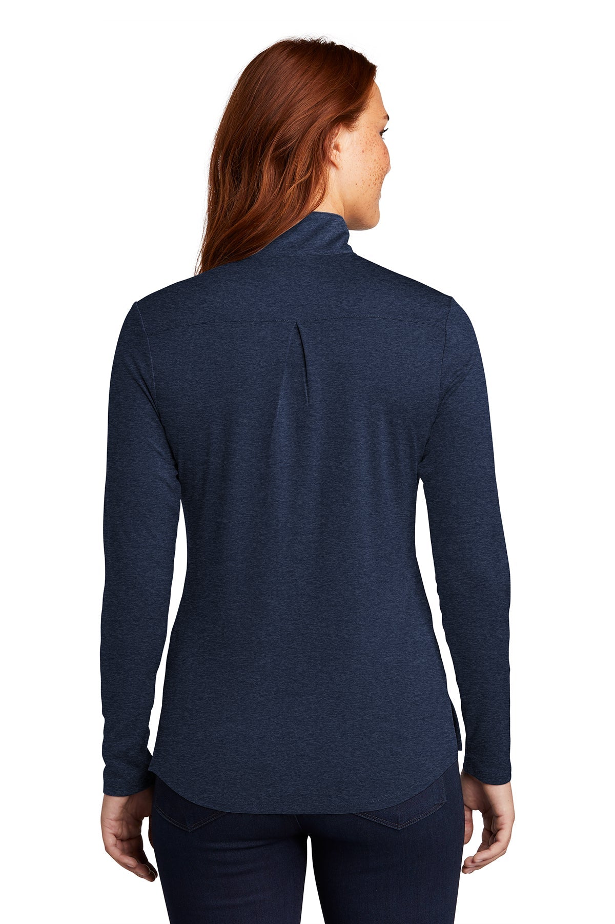Sport-Tek Ladies Endeavor Customized 1/4-Zip Pullovers, Dark Royal Heather [Dunbar]