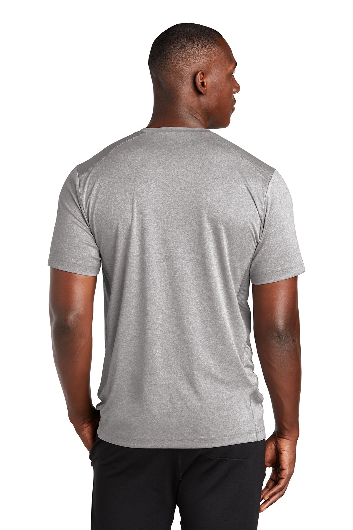sport-tek endeavor tee st465 light greyheather/ light grey