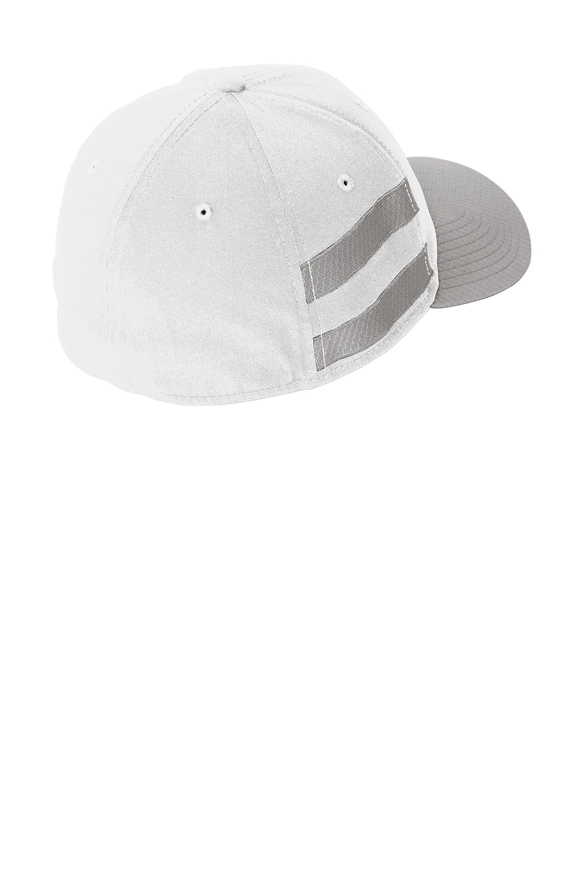 New Era Stretch Cotton Striped Custom Caps, White Grey