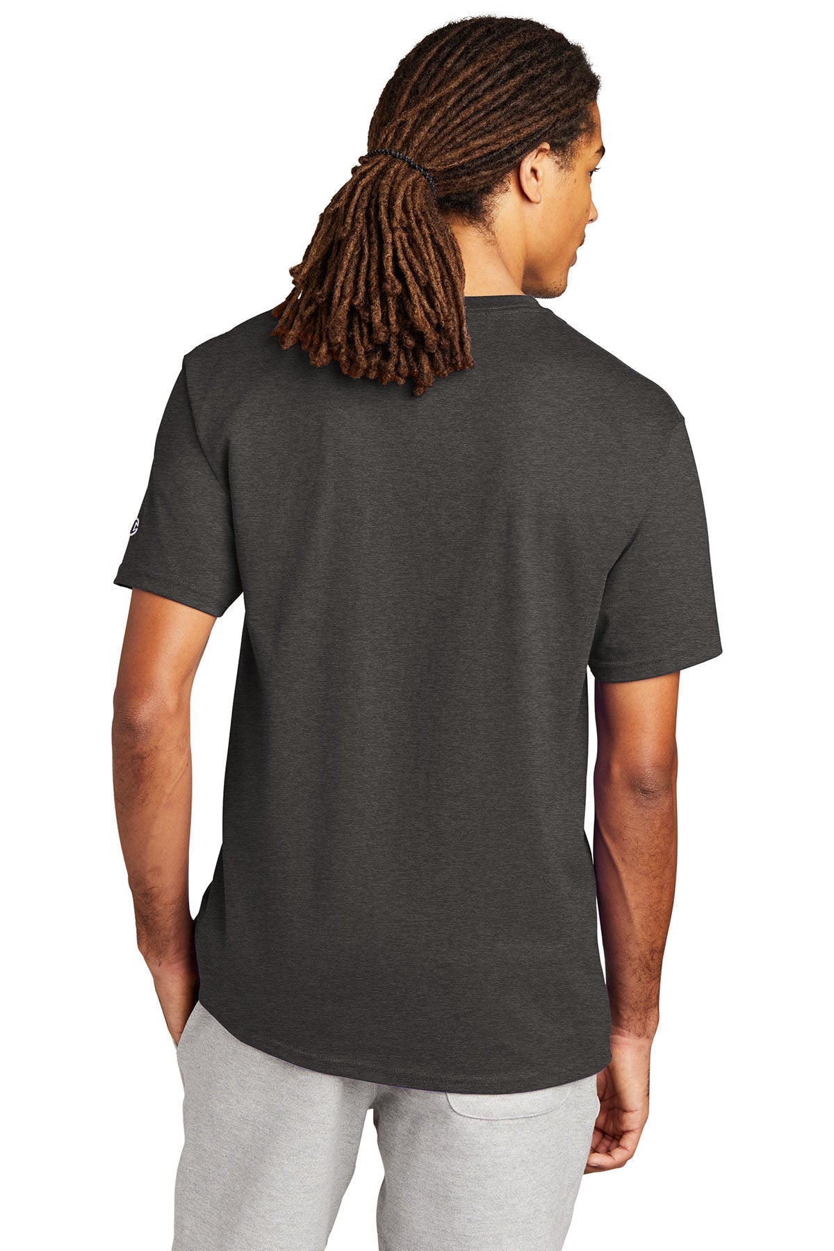champion heritage jersey tee t425 s charcoal heather