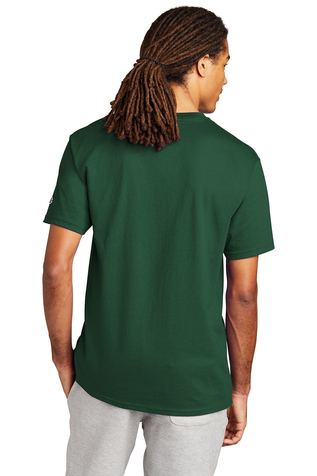 champion heritage jersey tee t425 s dark green