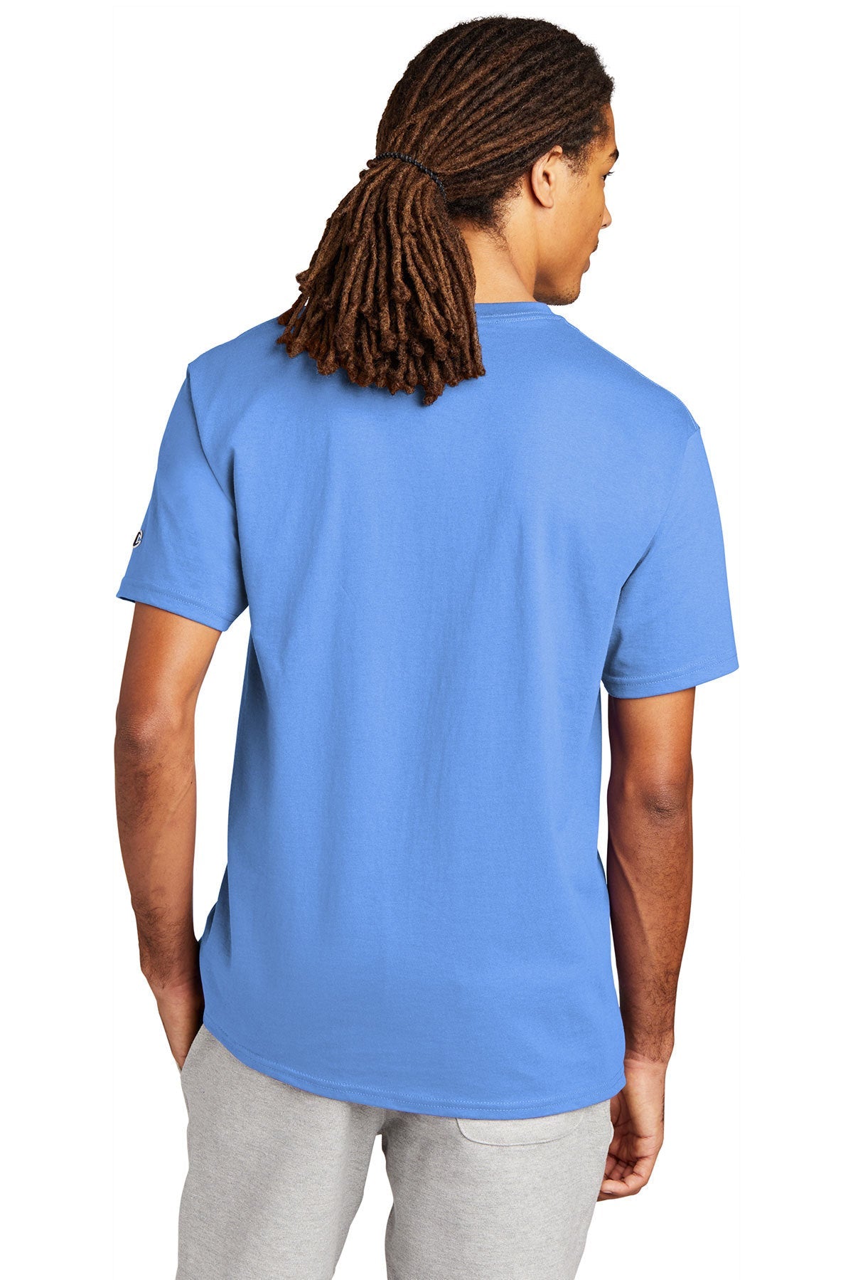 champion heritage jersey tee t425 s light blue