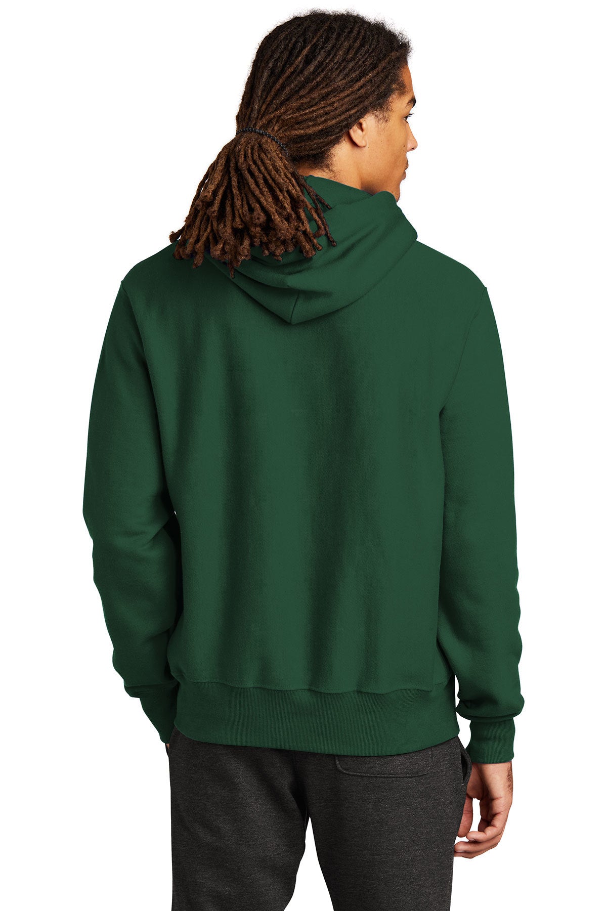 Branded Champion Reverse Weave Hooded Sweatshirt Dark Green