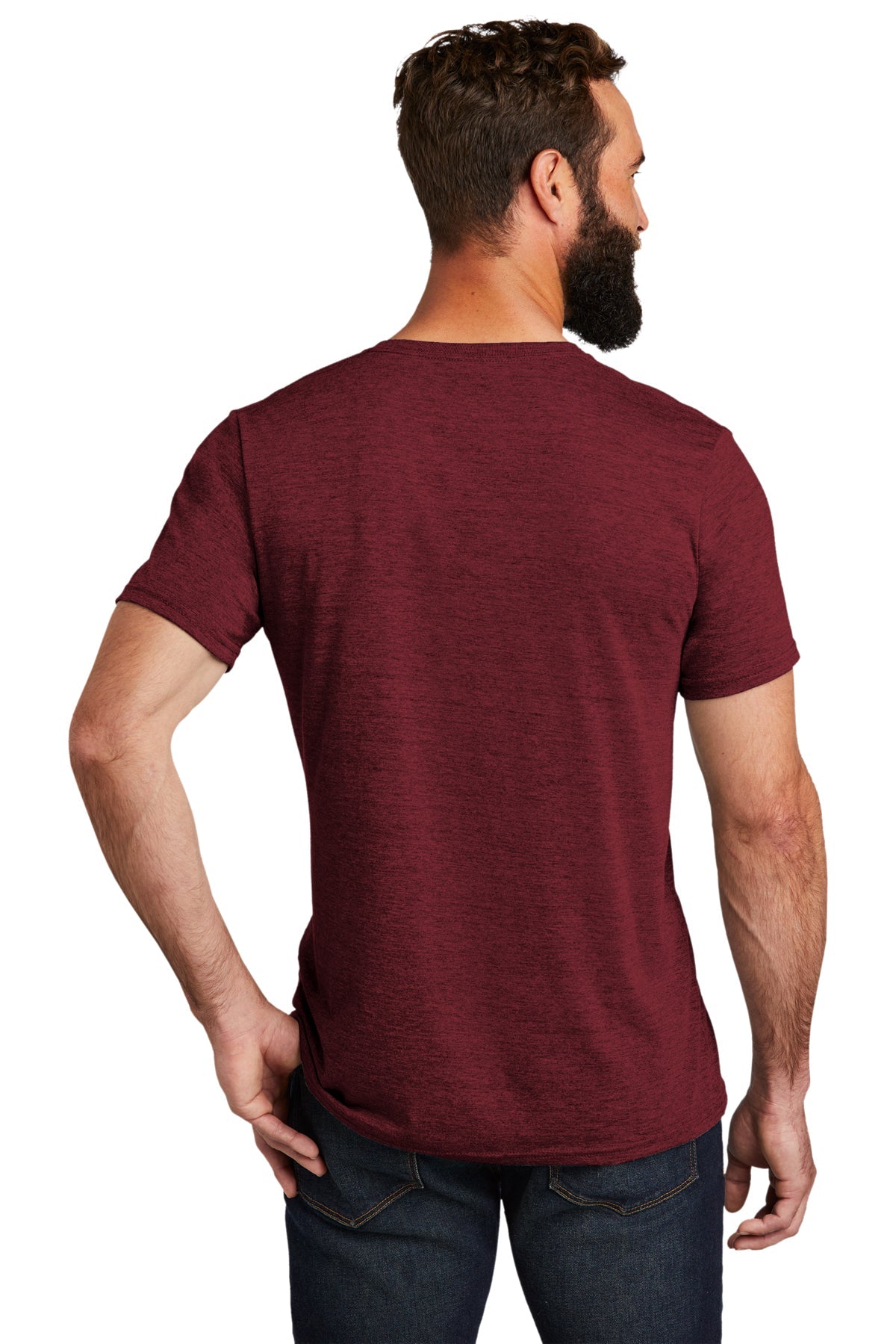 Allmade Unisex Tri-Blend Branded V-Neck Tee, Vino Red