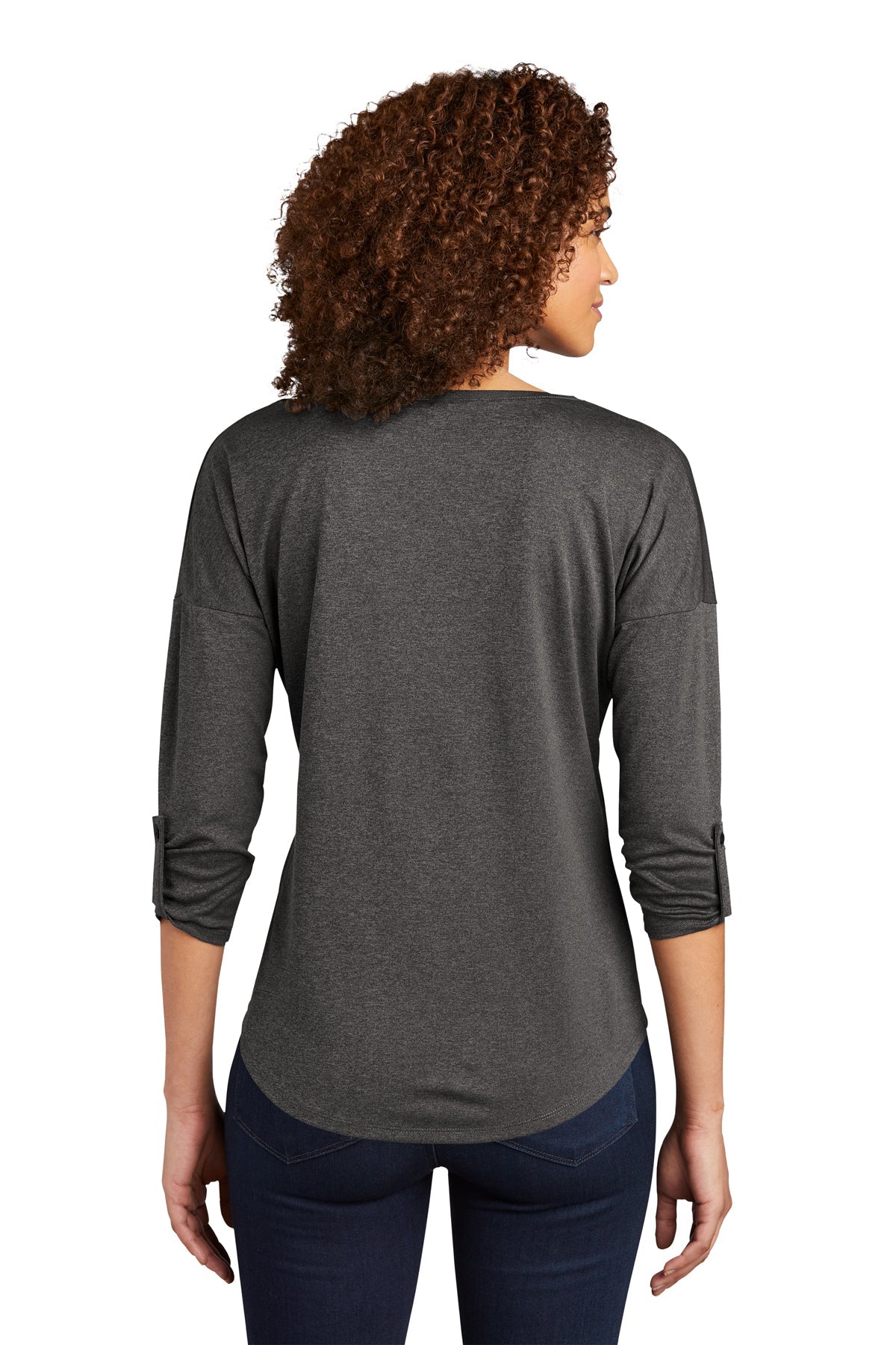 OGIO Ladies Gravitate Custom Scoop Neck T-Shirts, Dark Heather Grey