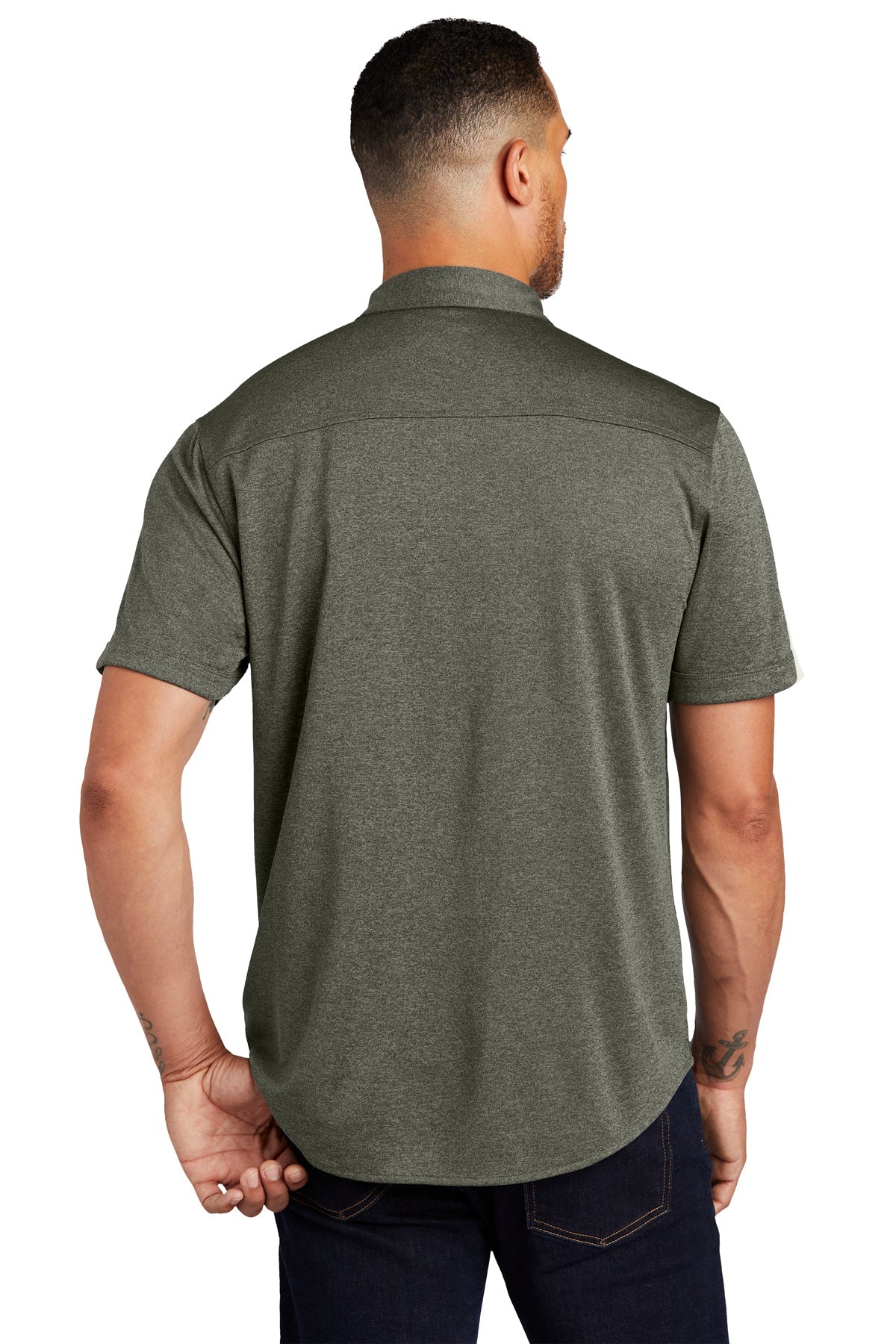 OGIO Gravitate Custom Button Down Shirts, Drive Green Heather