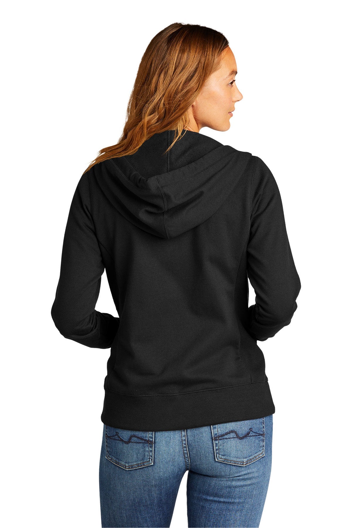 District Women's Re-Full-Zip Hoodies, Black [NCT]
