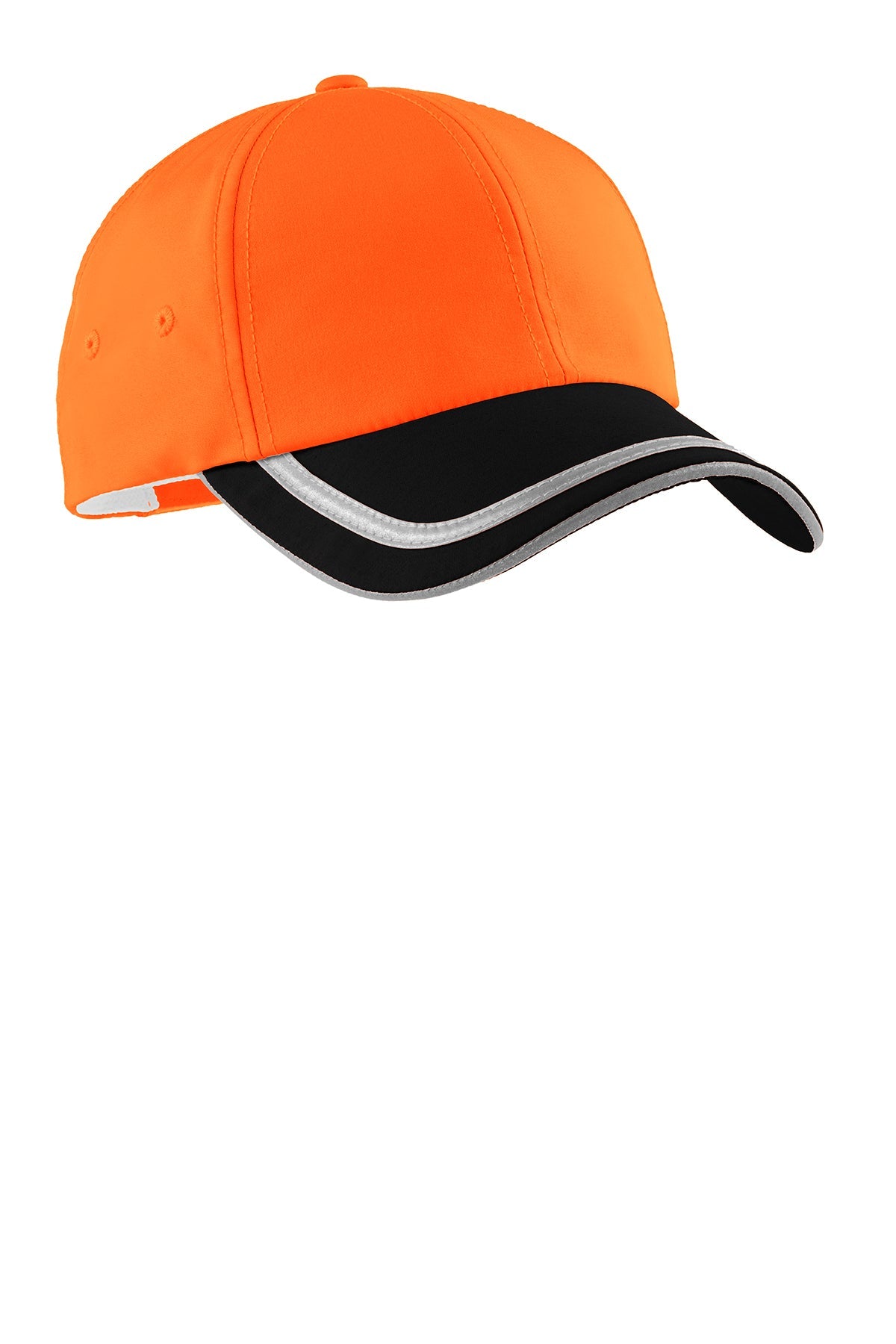 Port Authority Enhanced Branded Visibility Caps, Sfty Orng/Blck/ Reflective