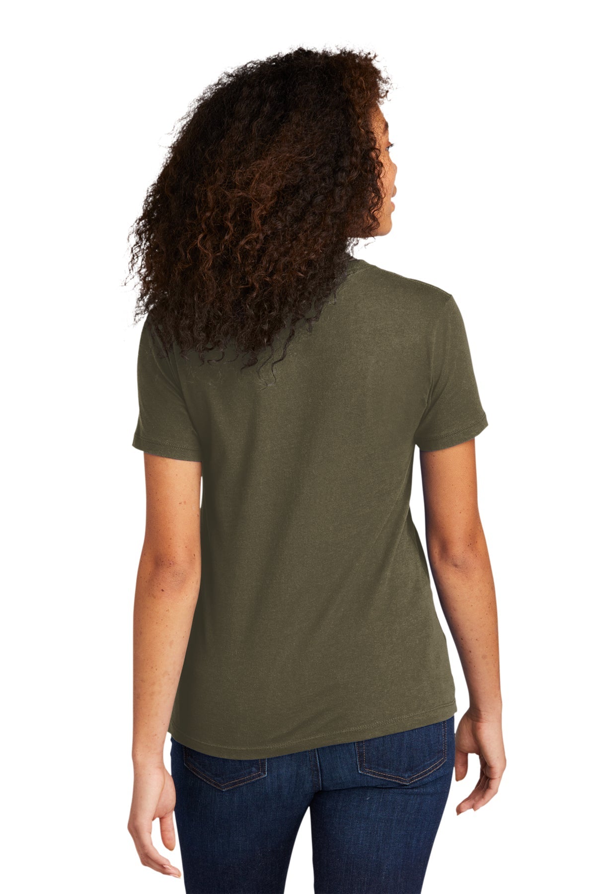 Next Level Women's Cotton Boyfriend Custom Tee's, Military Green