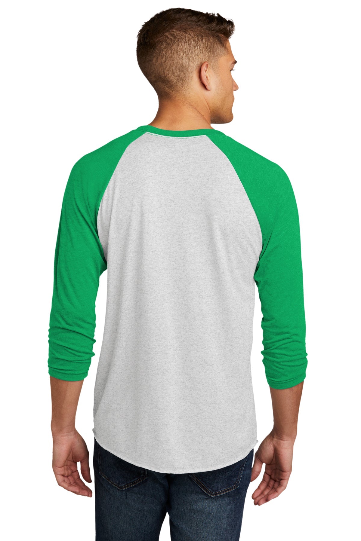 Next Level Unisex Triblend 3/4 Sleeve Raglan NL6051 ENVY/ HTHR WHT