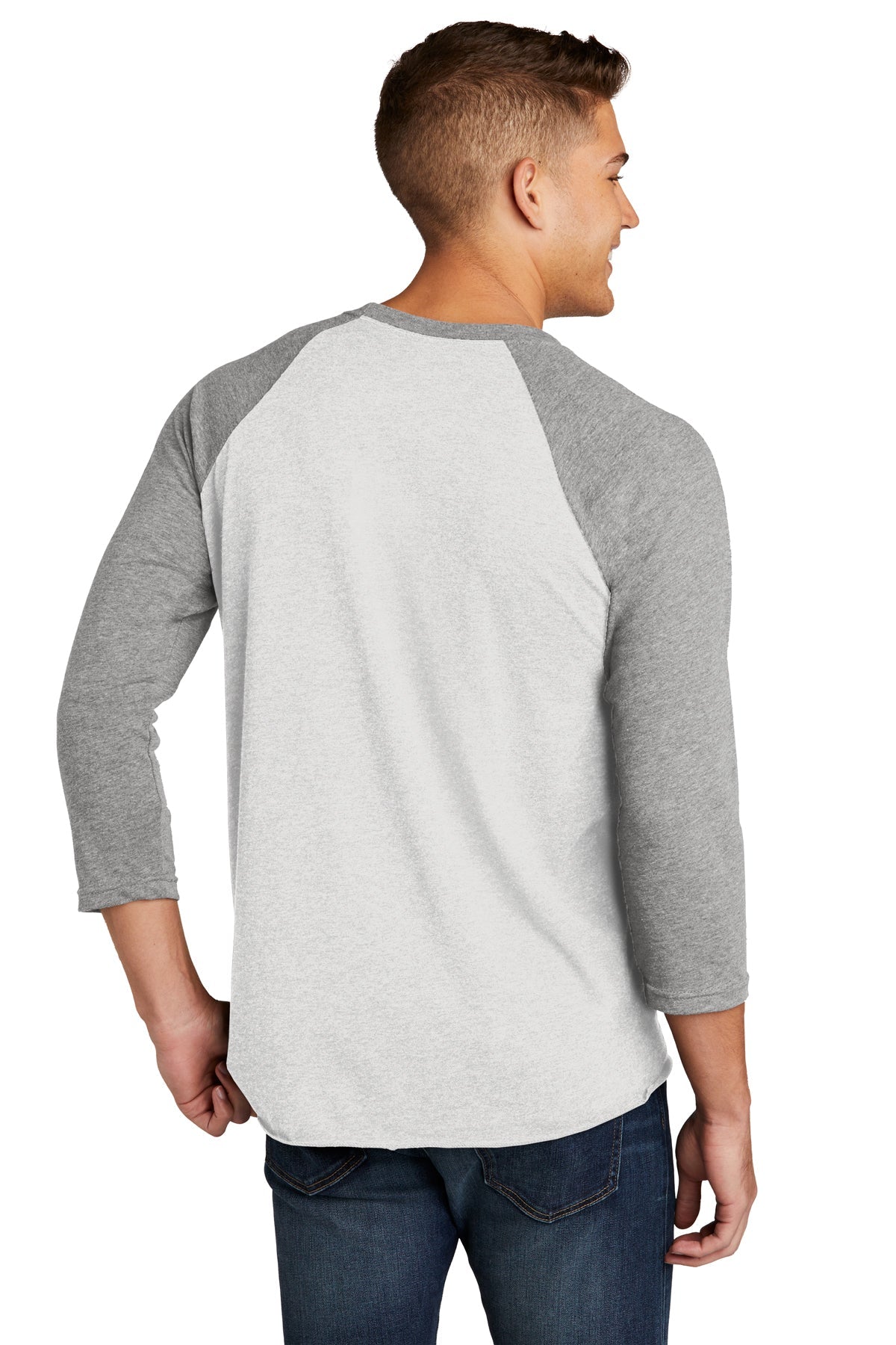 Next Level Unisex Triblend 3/4 Sleeve Raglan NL6051 PR HTHR/ HTR WHT