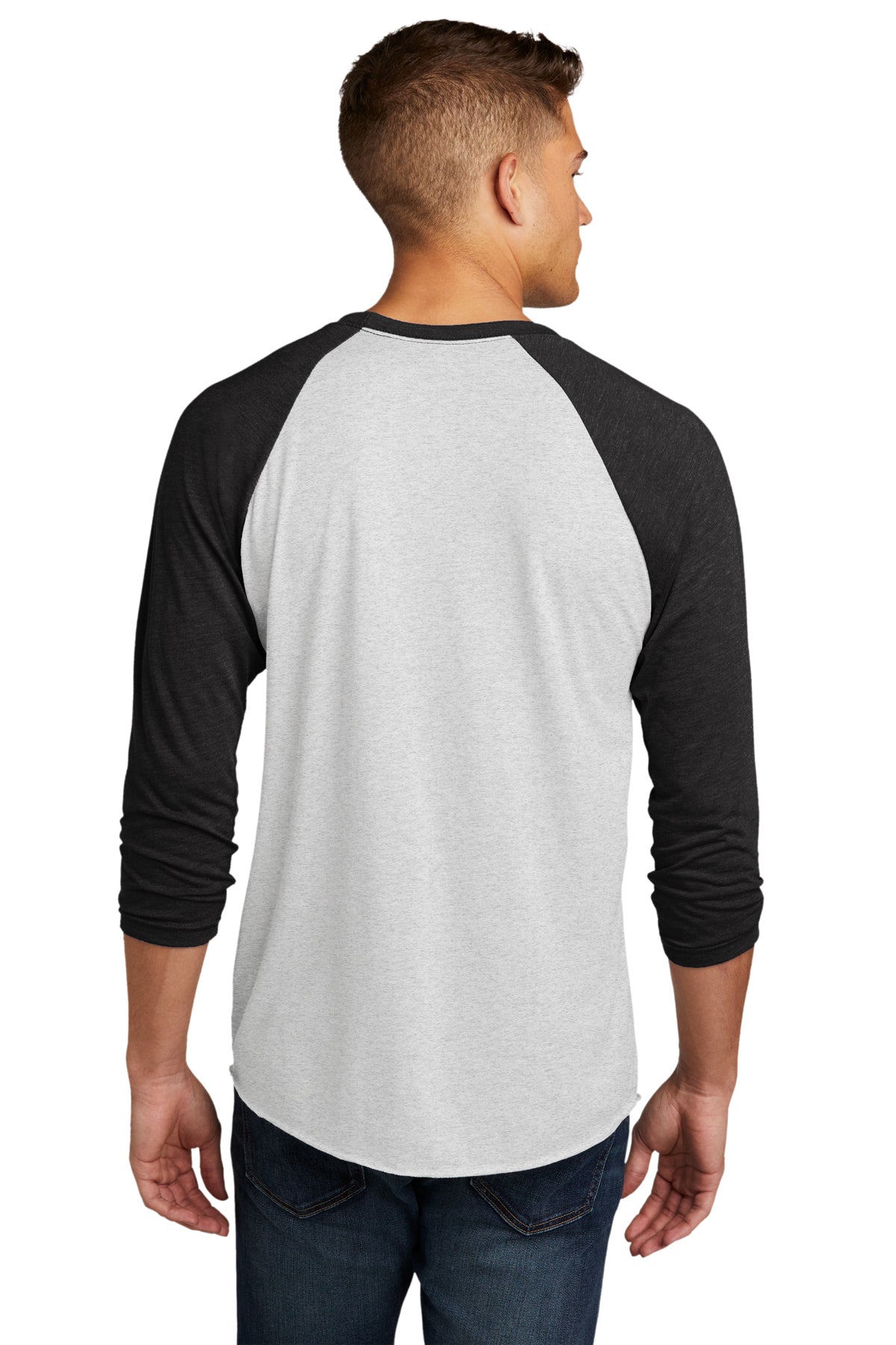 Next Level Unisex Triblend 3/4 Sleeve Raglan NL6051 VIN BK/ HTHR WHT