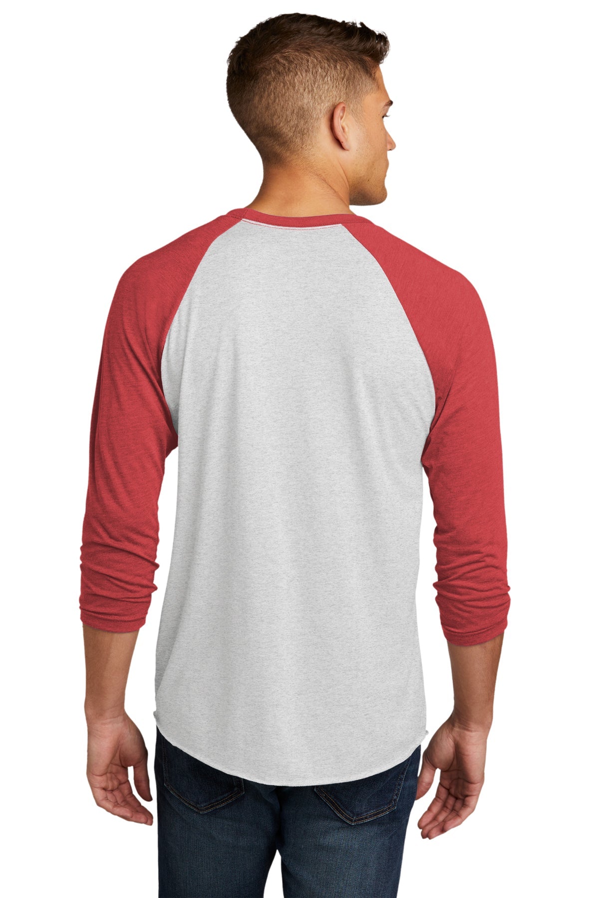 Next Level Unisex Triblend 3/4 Sleeve Raglan NL6051 VIN RD/ HTHR WHT