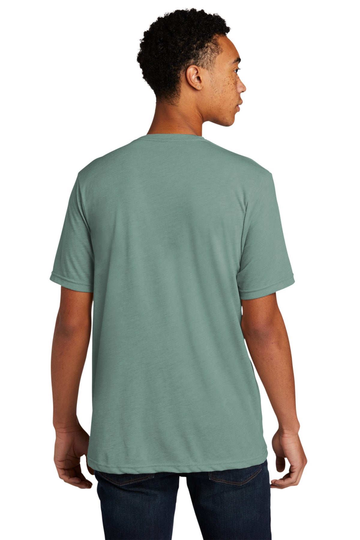 Next Level Unisex Poly Cotton Custom T-Shirts, Stonewash Green