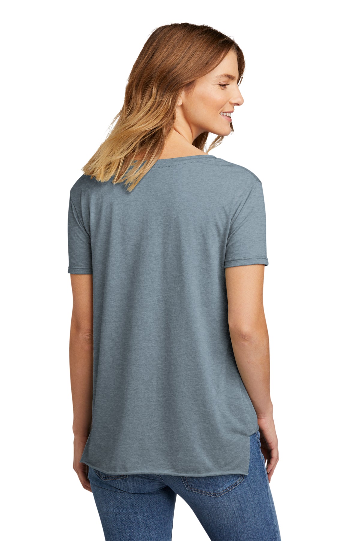 Next Level Women's Festival Scoop Neck Branded T-Shirts, Stonewash Denim