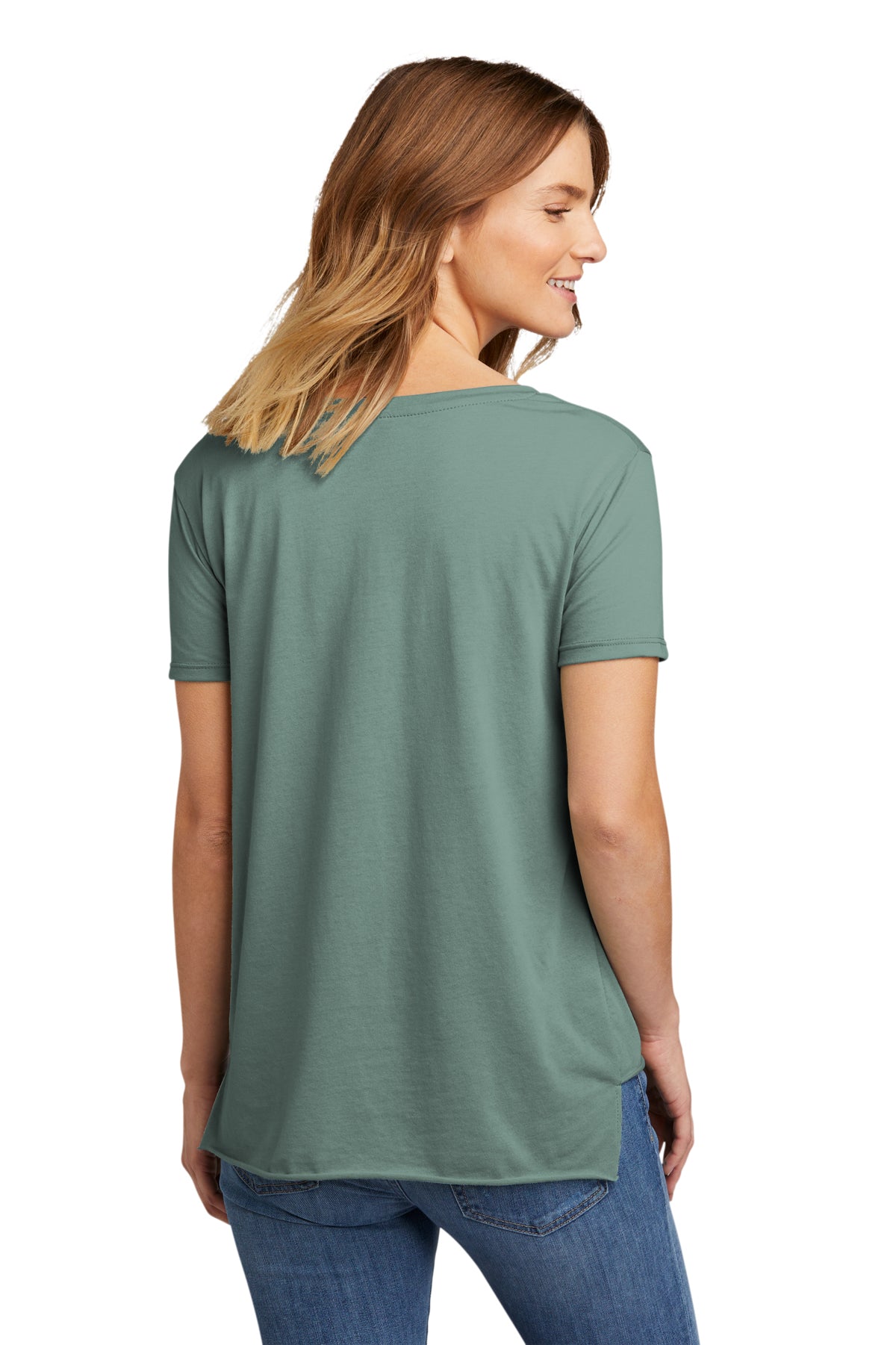 Next Level Women's Festival Scoop Neck Branded T-Shirts, Stonewash Green