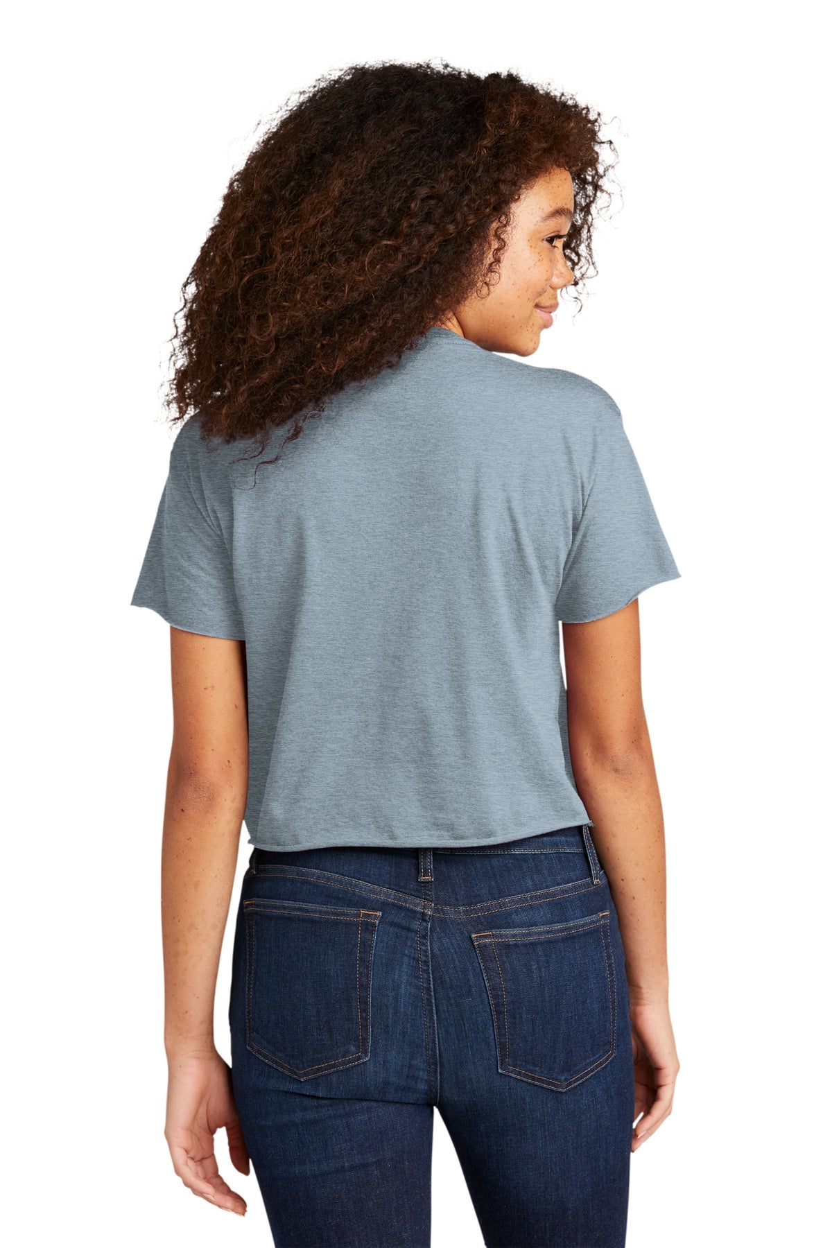 Next Level Women's Festival Cali Crop Custom Tee's, Stonewash Denim