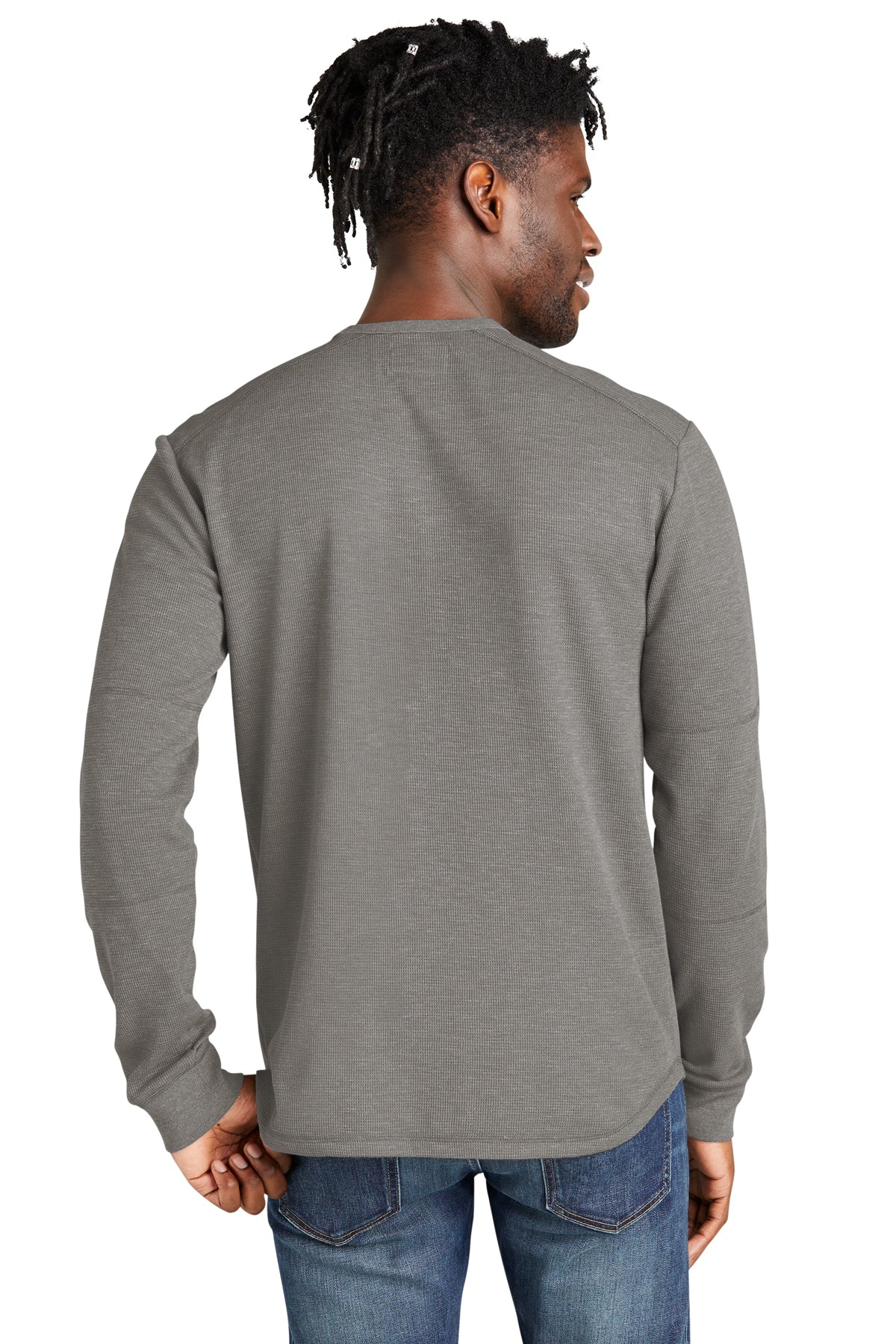New Era Thermal Long Sleeve Custom T Shirts, Shadow Grey Heather [Black's Valley AG]