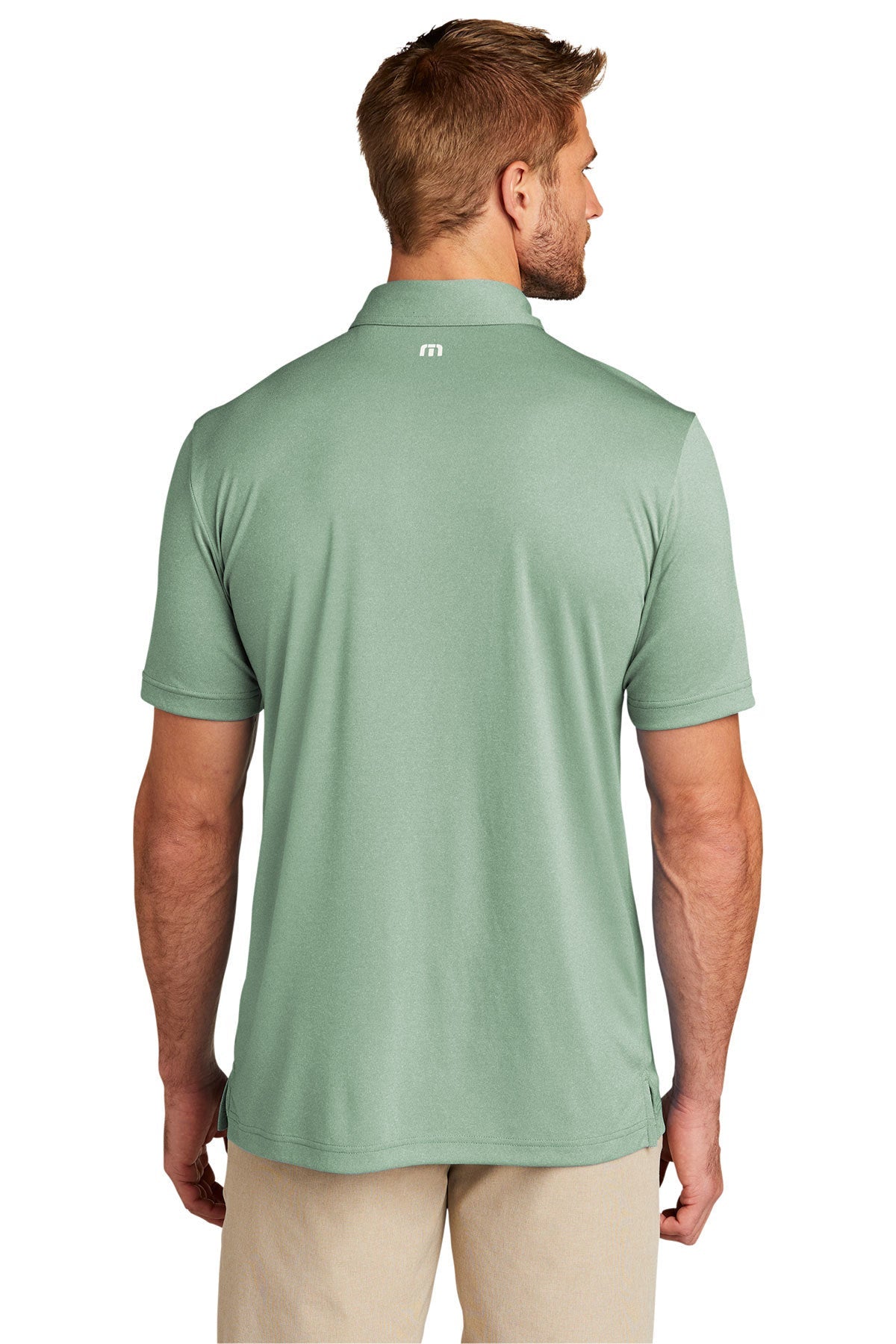 TravisMathew Coto Performance Polo Beryl Green Heather [Gershman Mortgage]