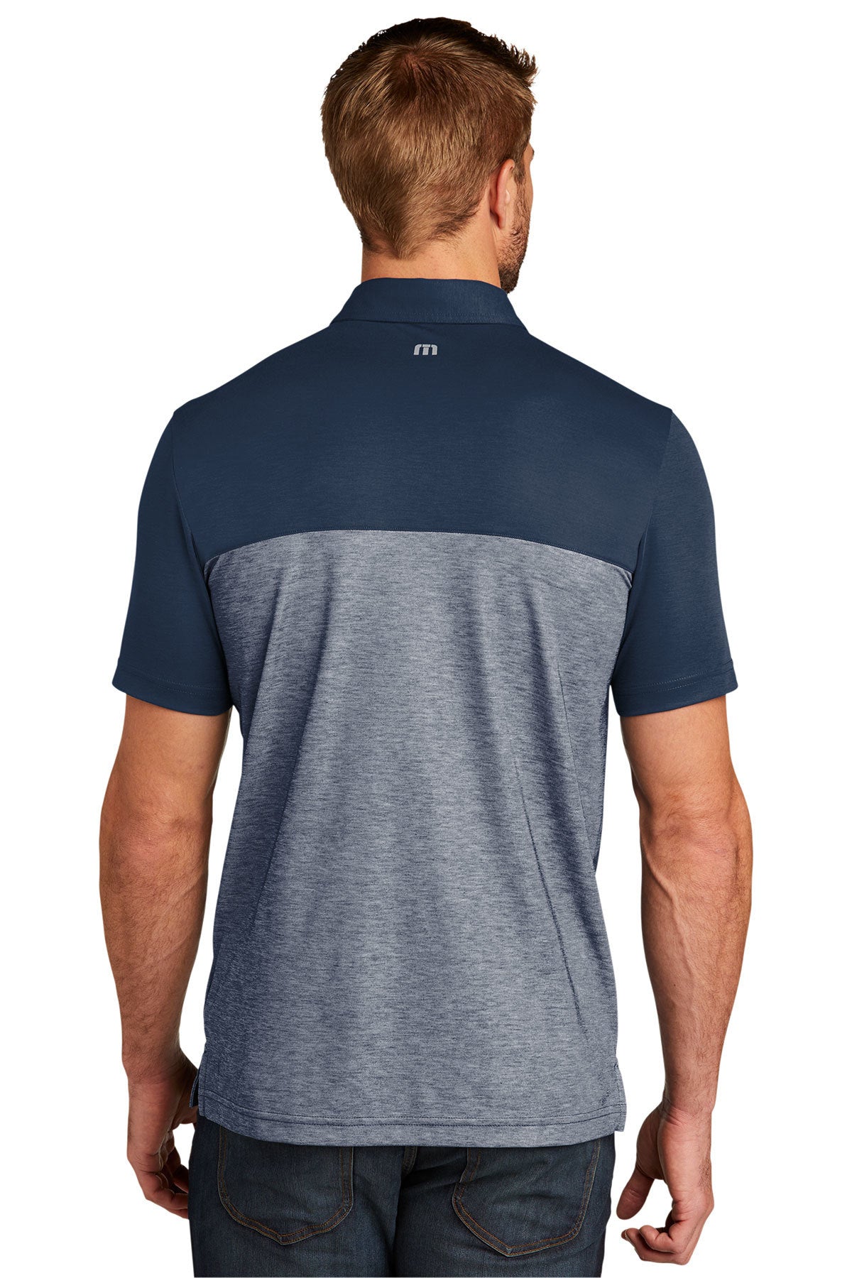 TravisMathew Oceanside Blocked Polo Blue Nights Blue Nights Heather