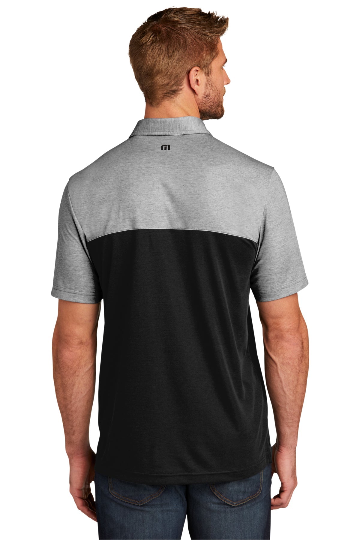 TravisMathew Oceanside Blocked Polo Black Heather Black