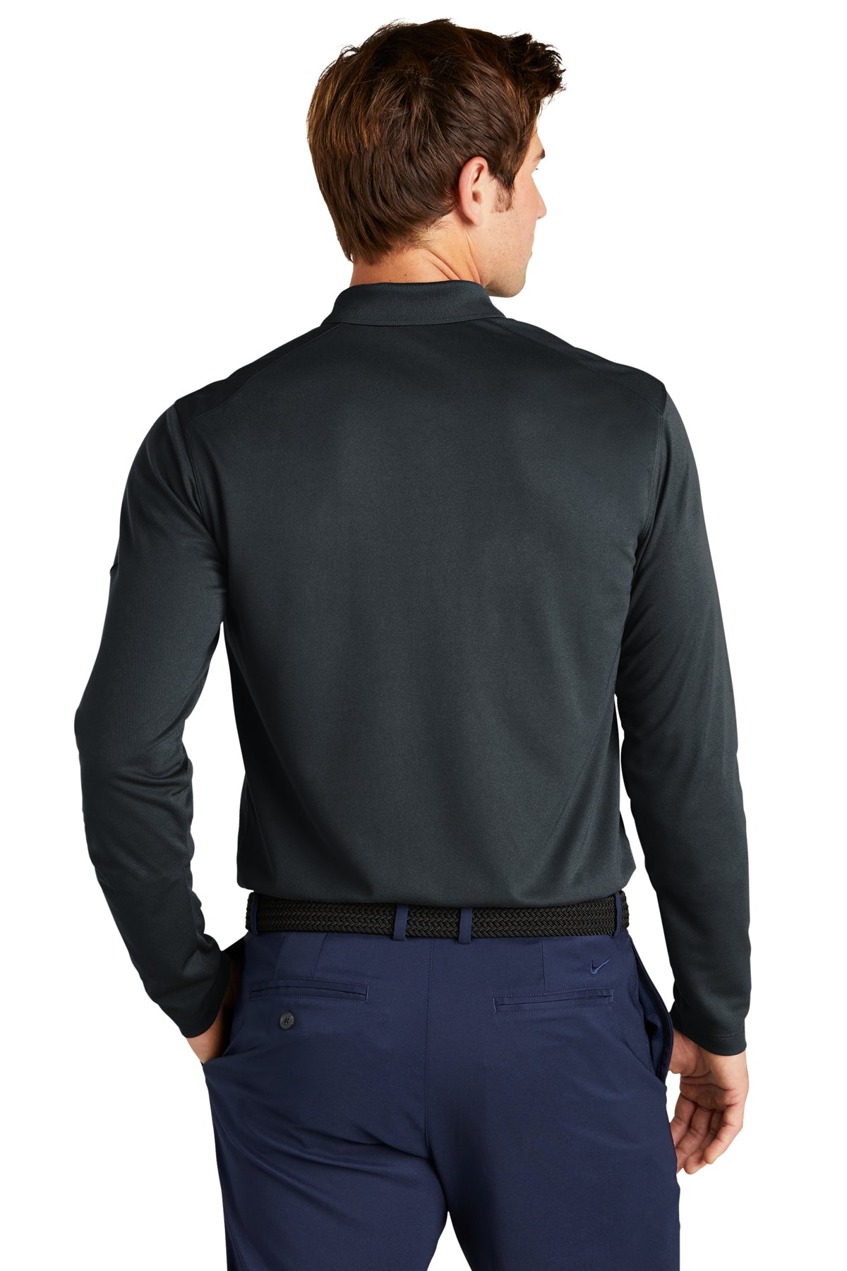Nike Dri-FIT Micro Pique Long Sleeve Custom Polos, Anthracite [Skurka Aerospace, Inc.]