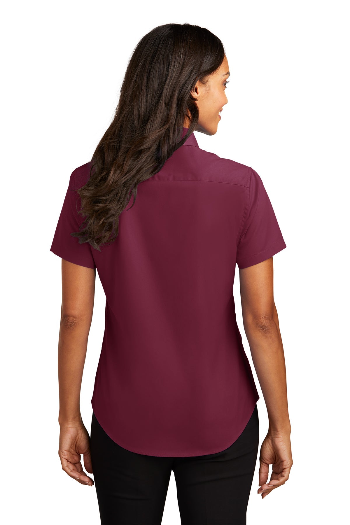 port authority_l508 _burgundy/light stone_company_logo_button downs