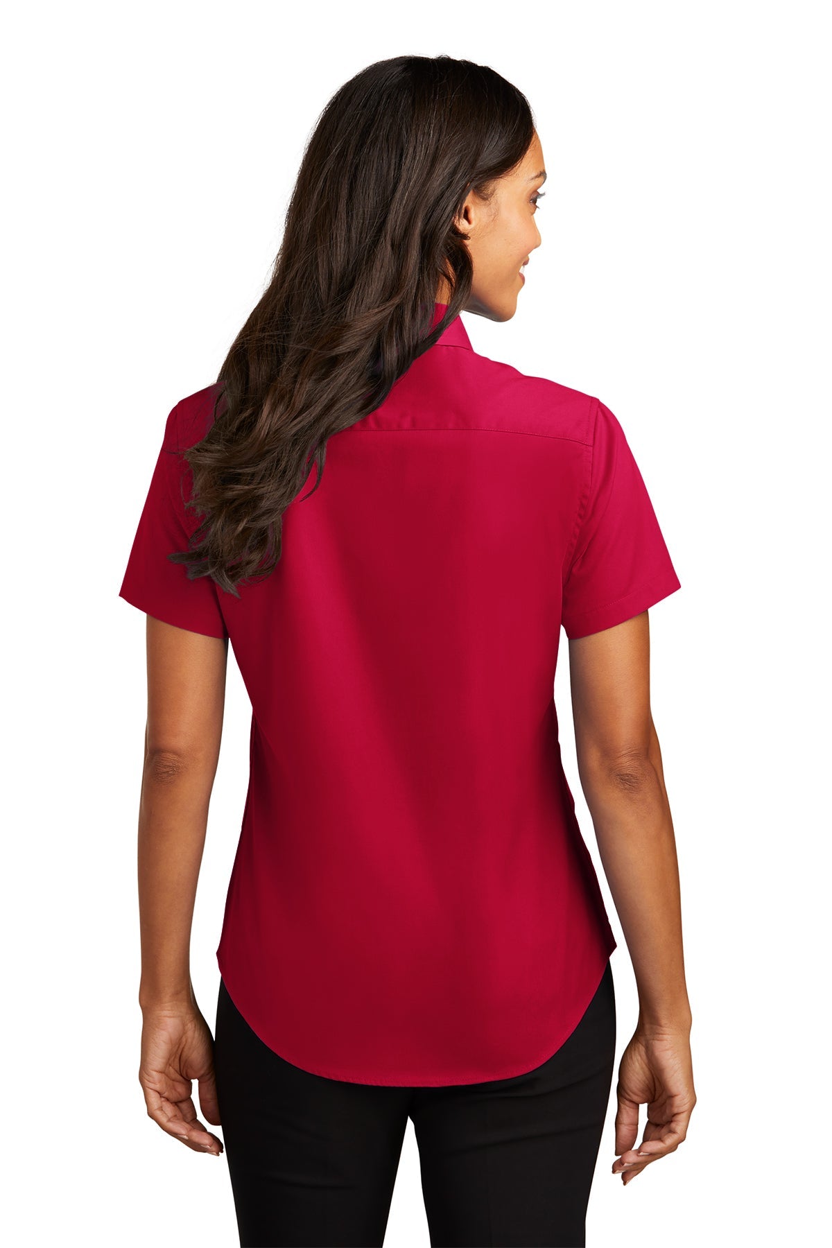 port authority_l508 _red/light stone_company_logo_button downs