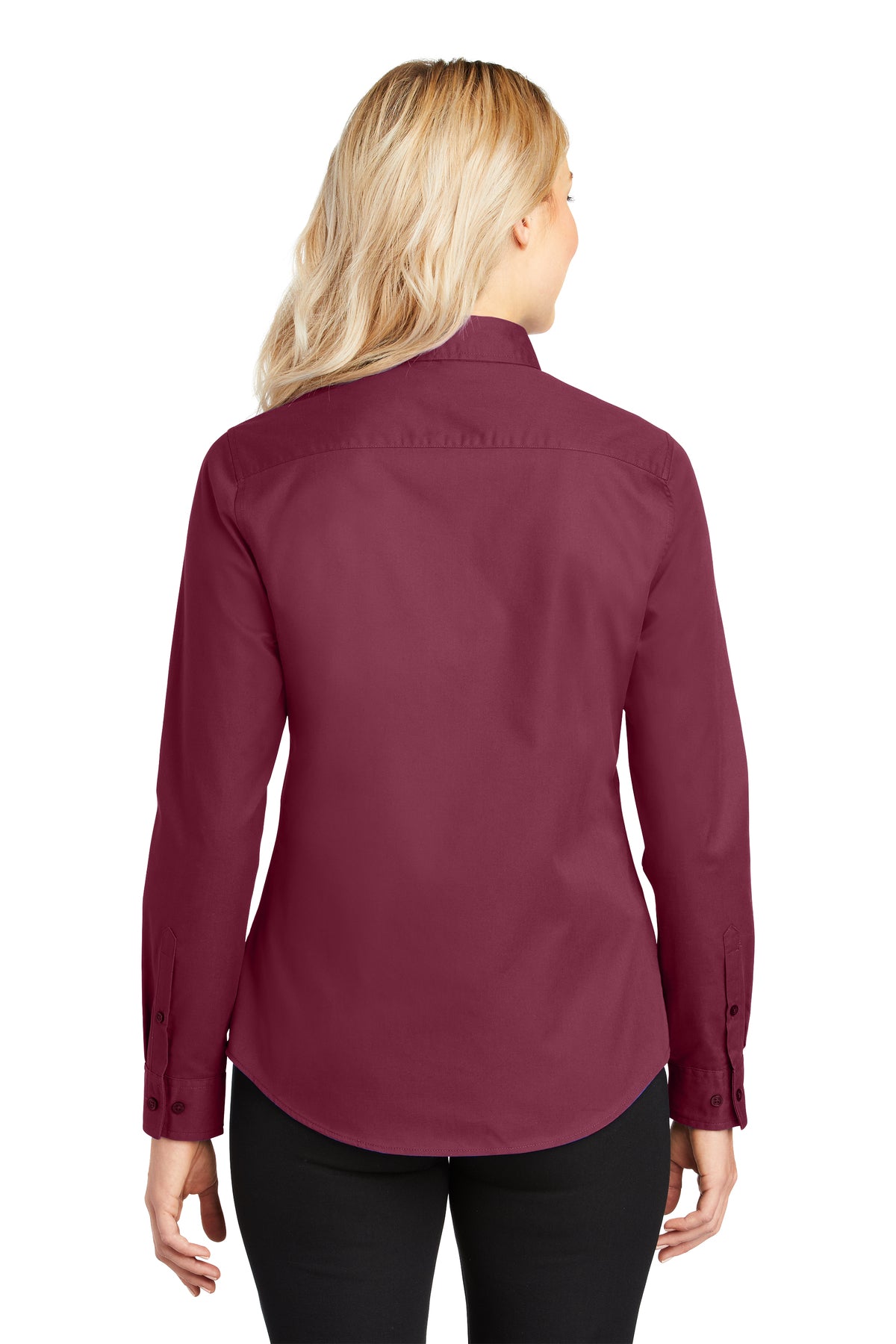 port authority_l608 _burgundy/light stone_company_logo_button downs