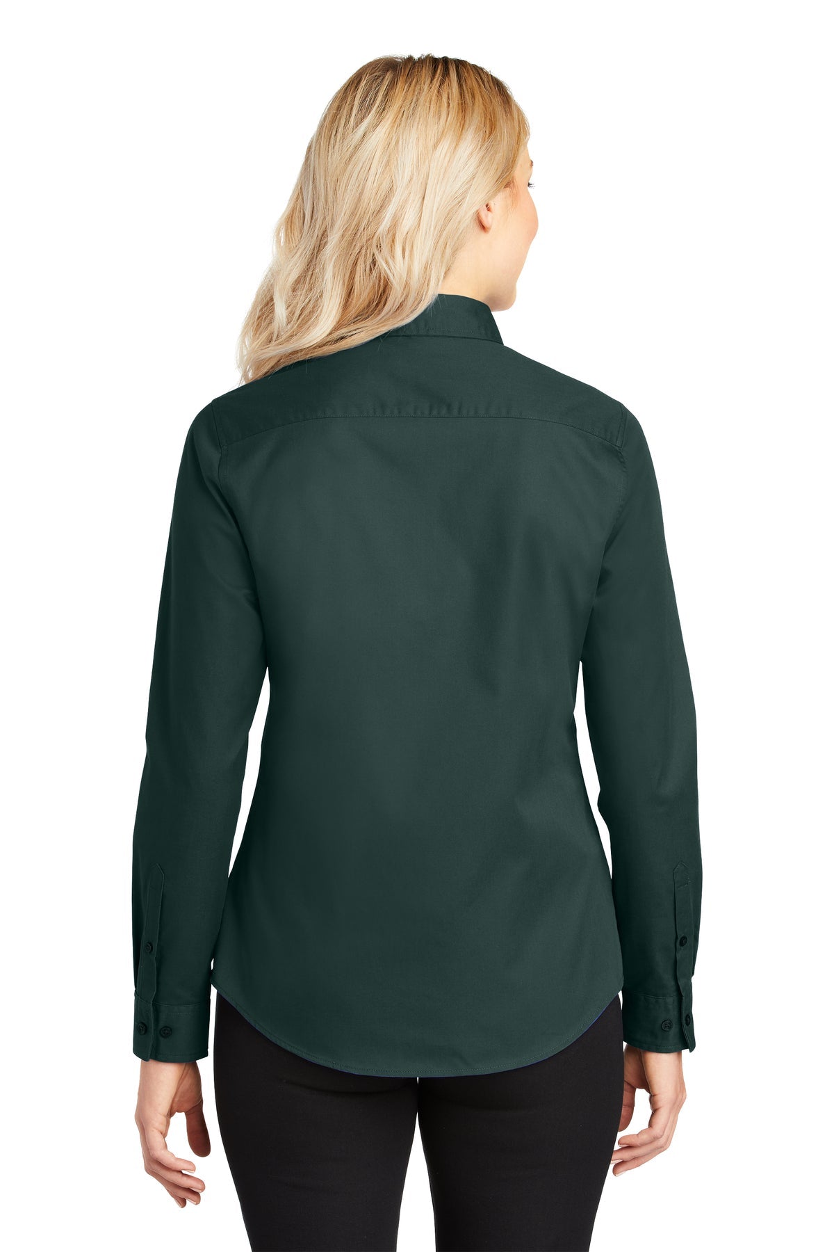 port authority_l608 _dark green/navy_company_logo_button downs