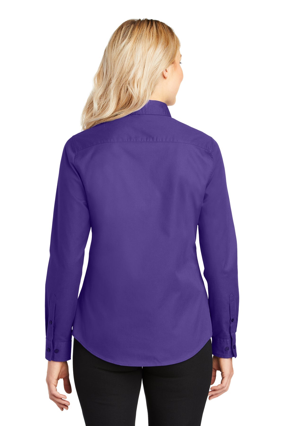 port authority_l608 _purple/light stone_company_logo_button downs