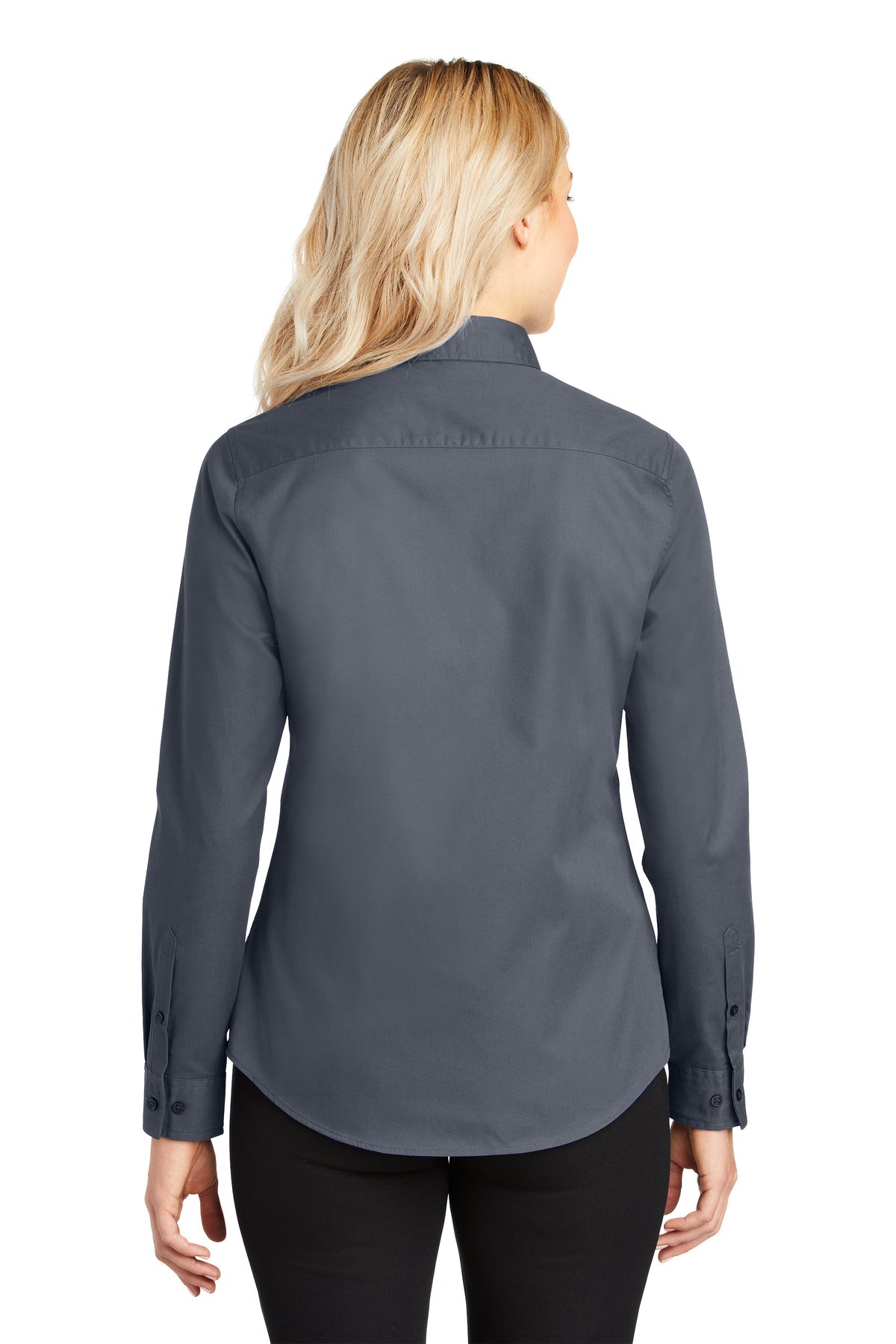 port authority_l608 _steel grey/light stone_company_logo_button downs