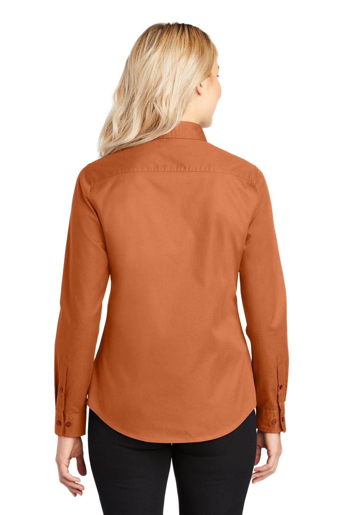 port authority_l608 _texas orange/light stone_company_logo_button downs