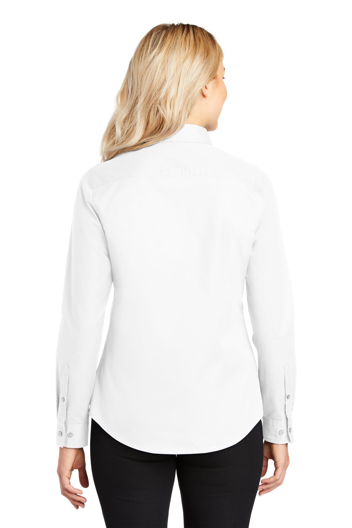 port authority_l608 _white/ light stone_company_logo_button downs