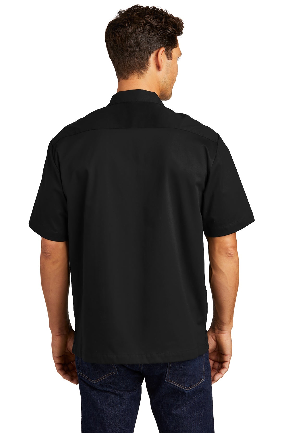 port authority_s300 _black/steel grey_company_logo_button downs